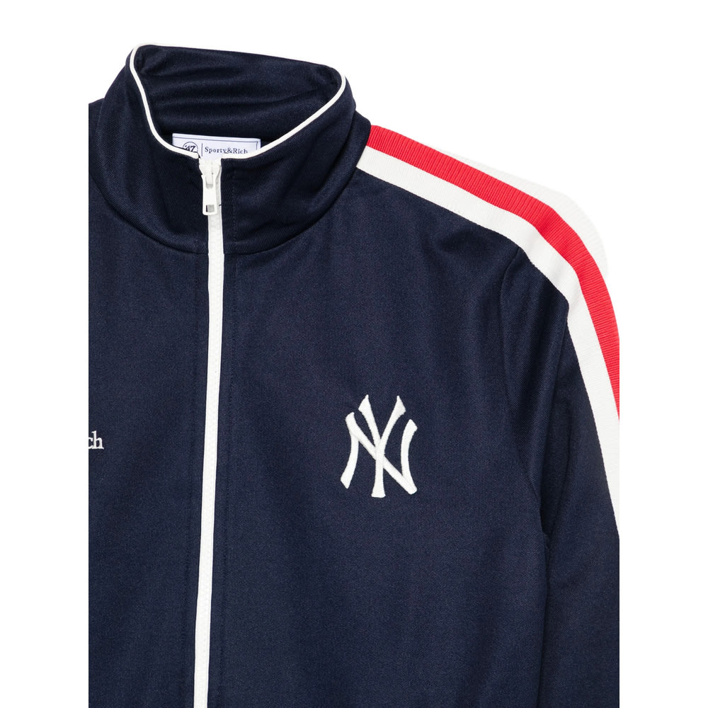 Sporty &amp; Rich Yankees Serif Track Jacket In Blue