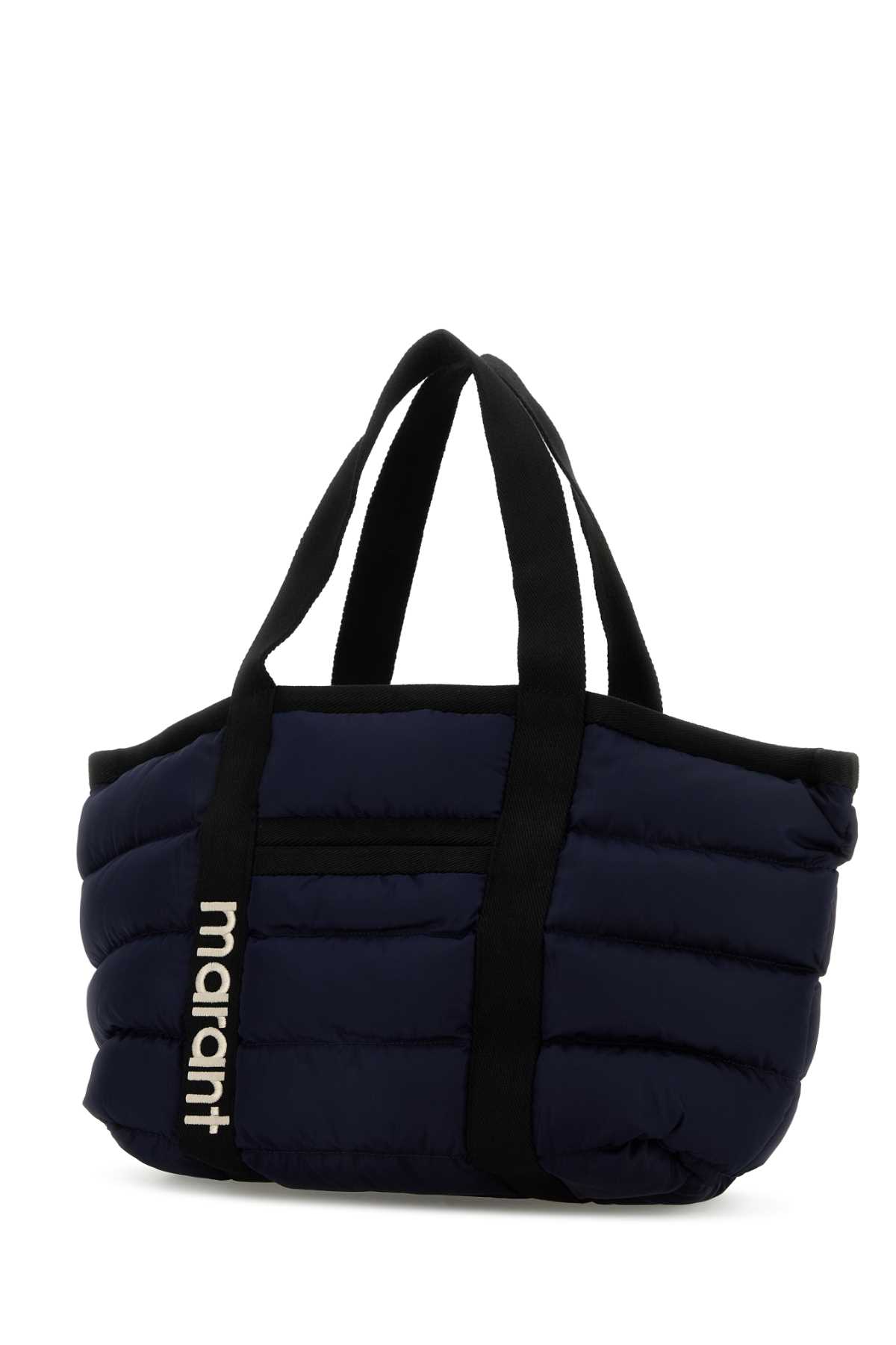 Shop Isabel Marant Navy Blue Fabric Darwen Shopping Bag In Midnight