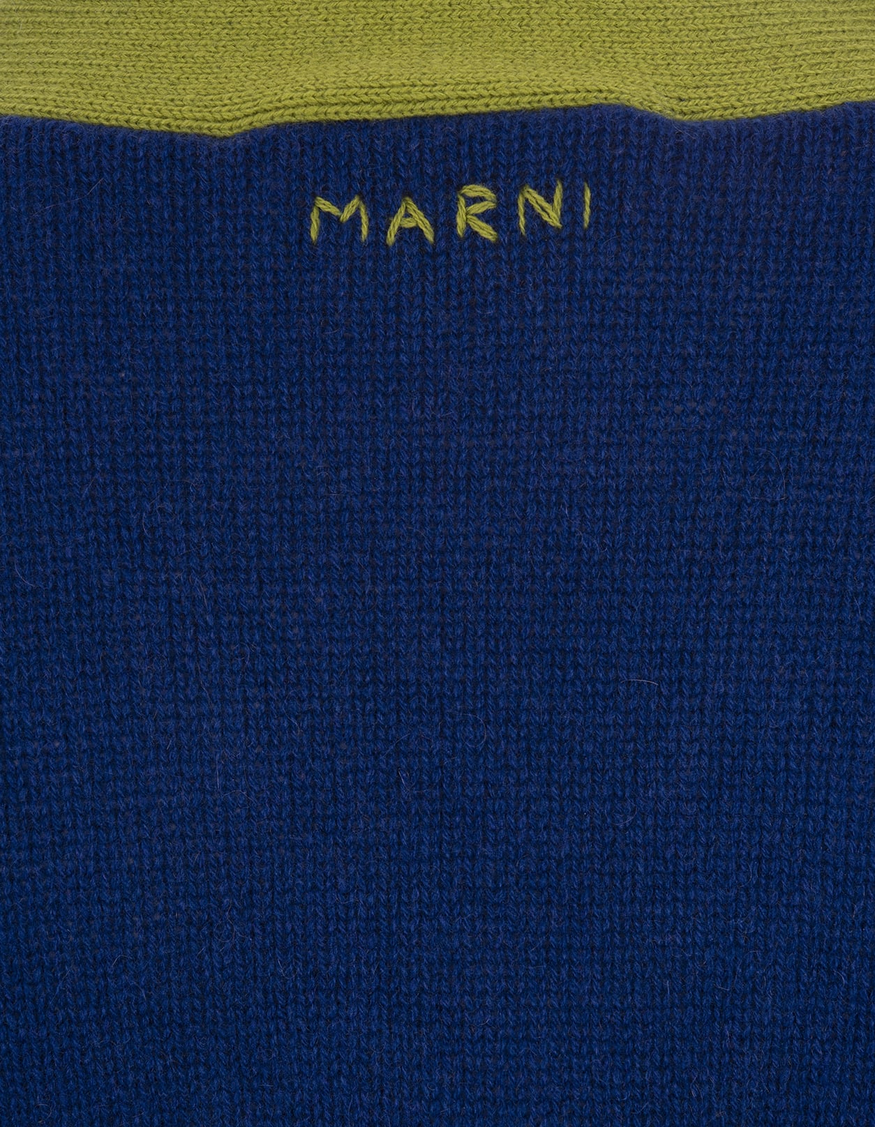 Shop Marni Color-block Blue Cashmere Cardigan