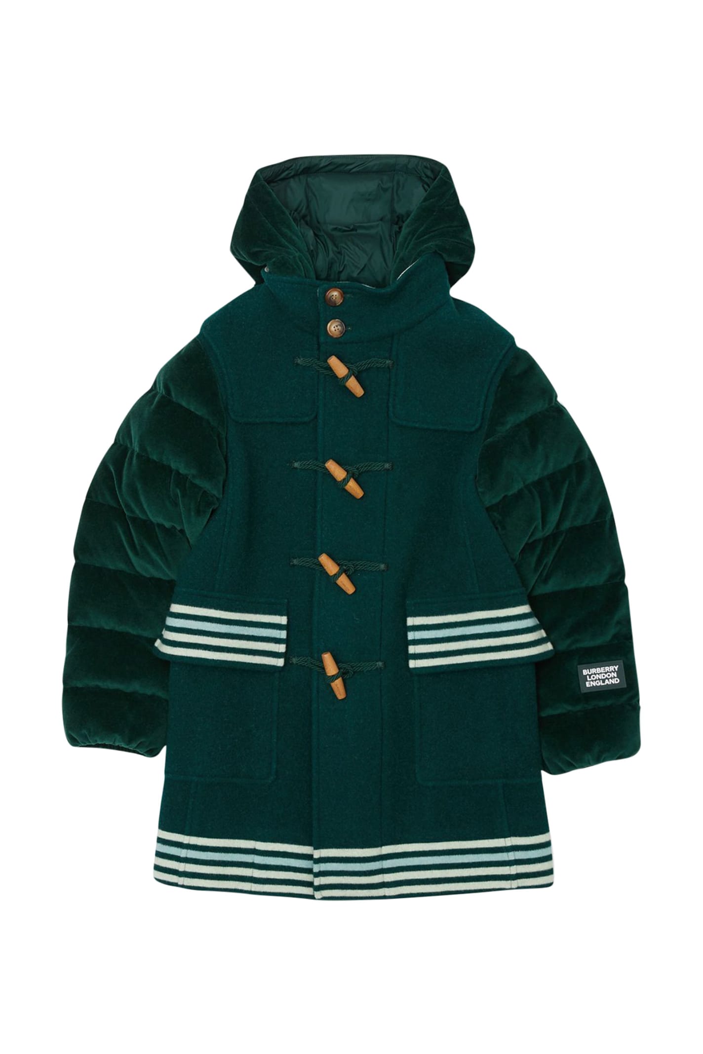 BURBERRY CHILDREN PADDED WITH STRIPED DETAILS,11242717