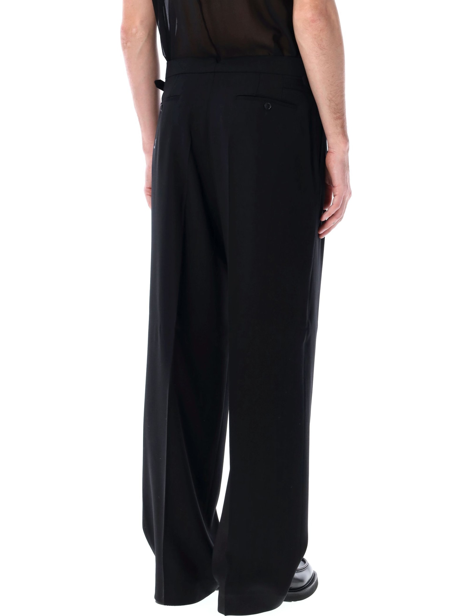 Shop Ami Alexandre Mattiussi Large Trousers In Black