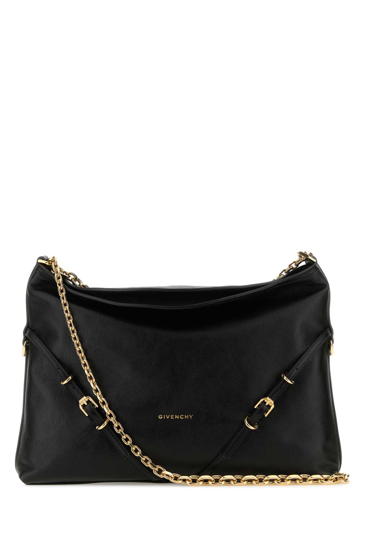 Shop Givenchy Black Leather Voyou Chain Shoulder Bag