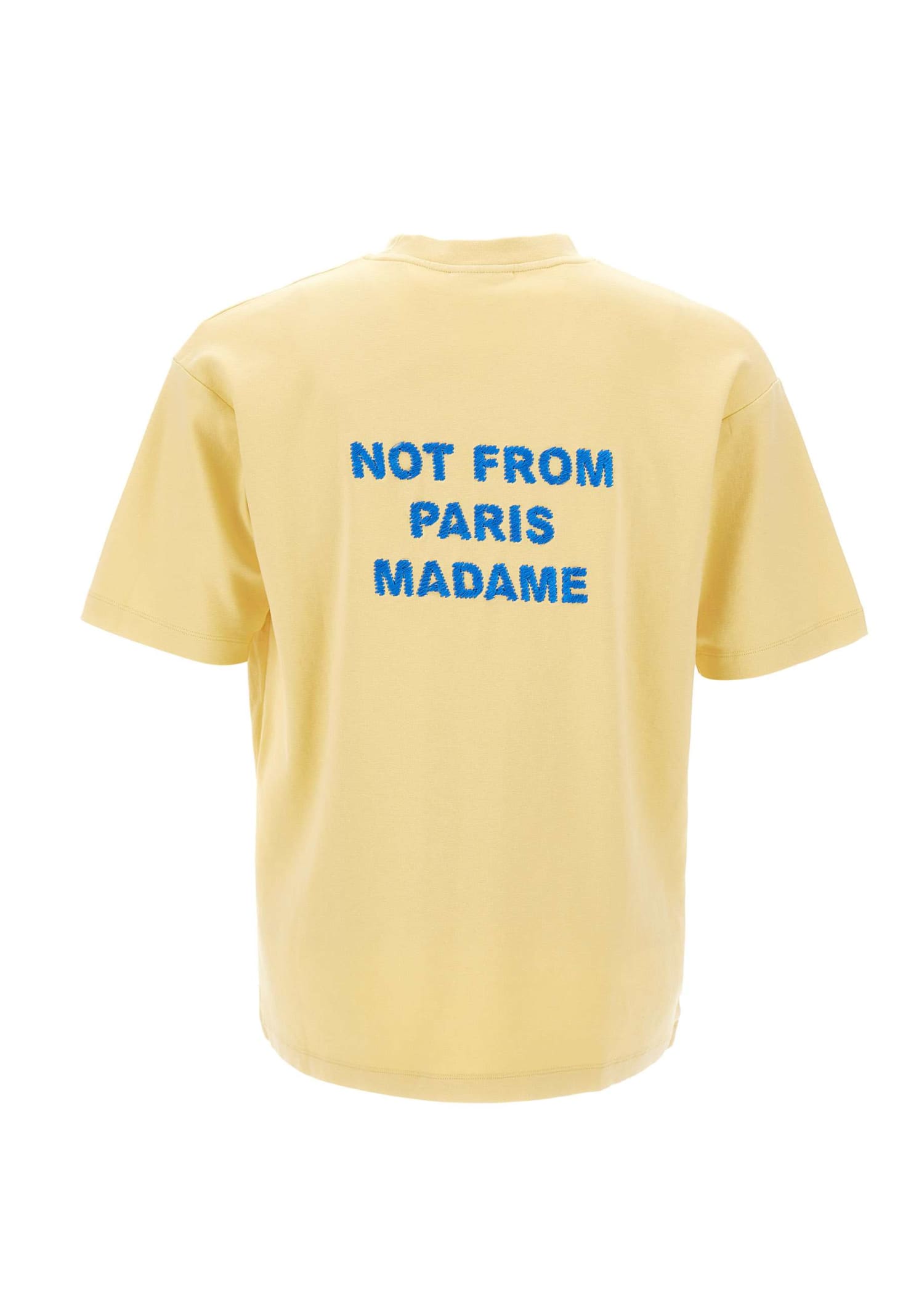 Shop Drôle De Monsieur Le T-shirt Slogan Cotton T-shirt In Yellow