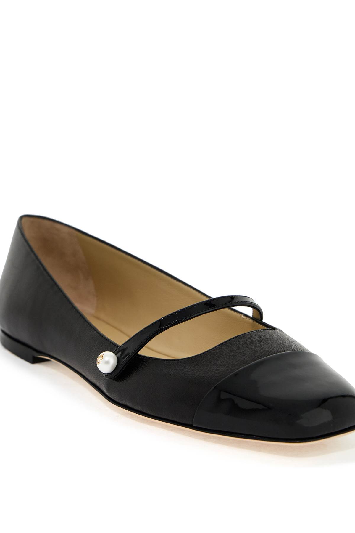 Shop Jimmy Choo Elisa Ballet Flats In Nappa Leather In Black Black (black)