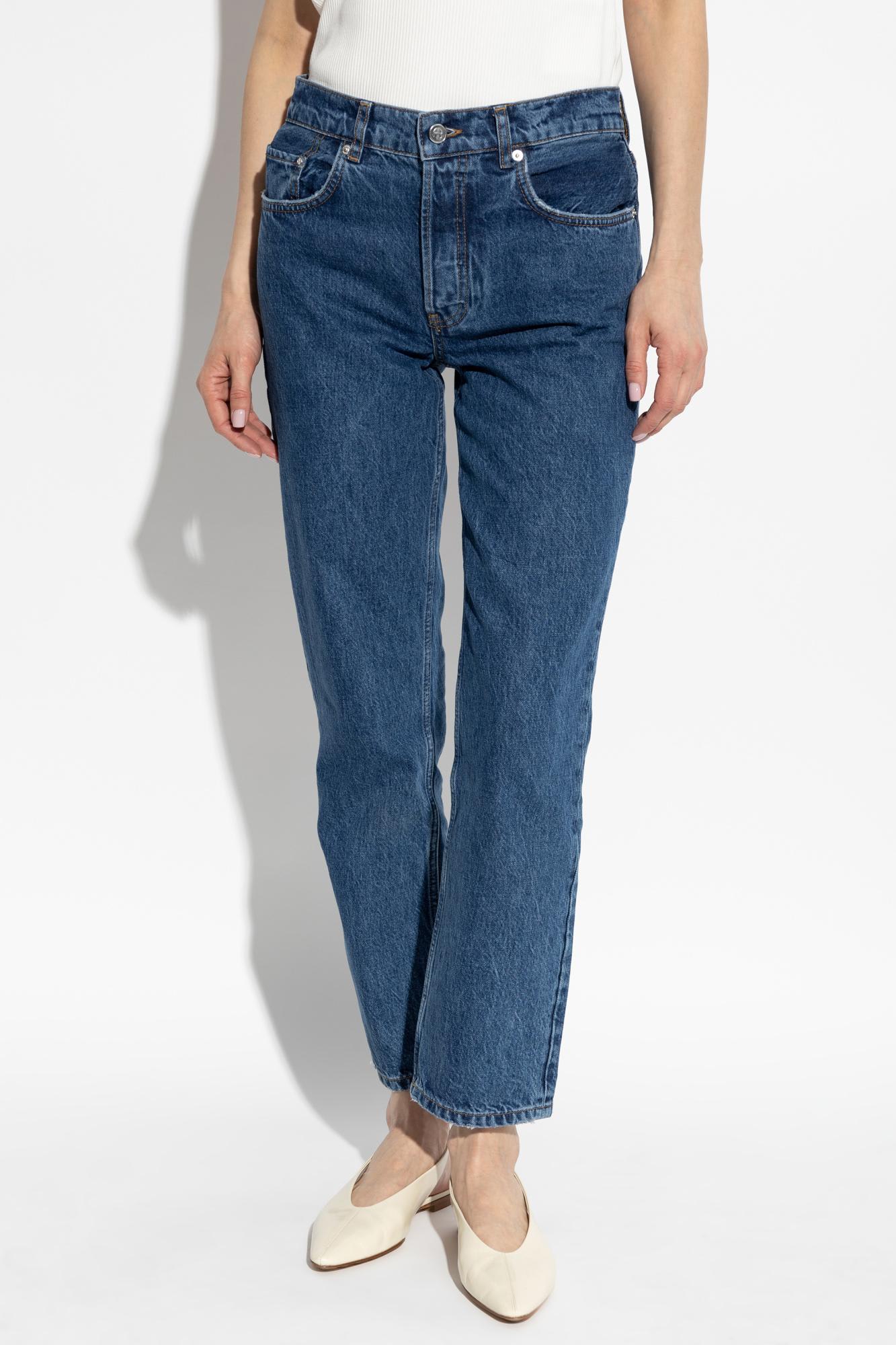 Shop Anine Bing High-waisted Jeans In Blue