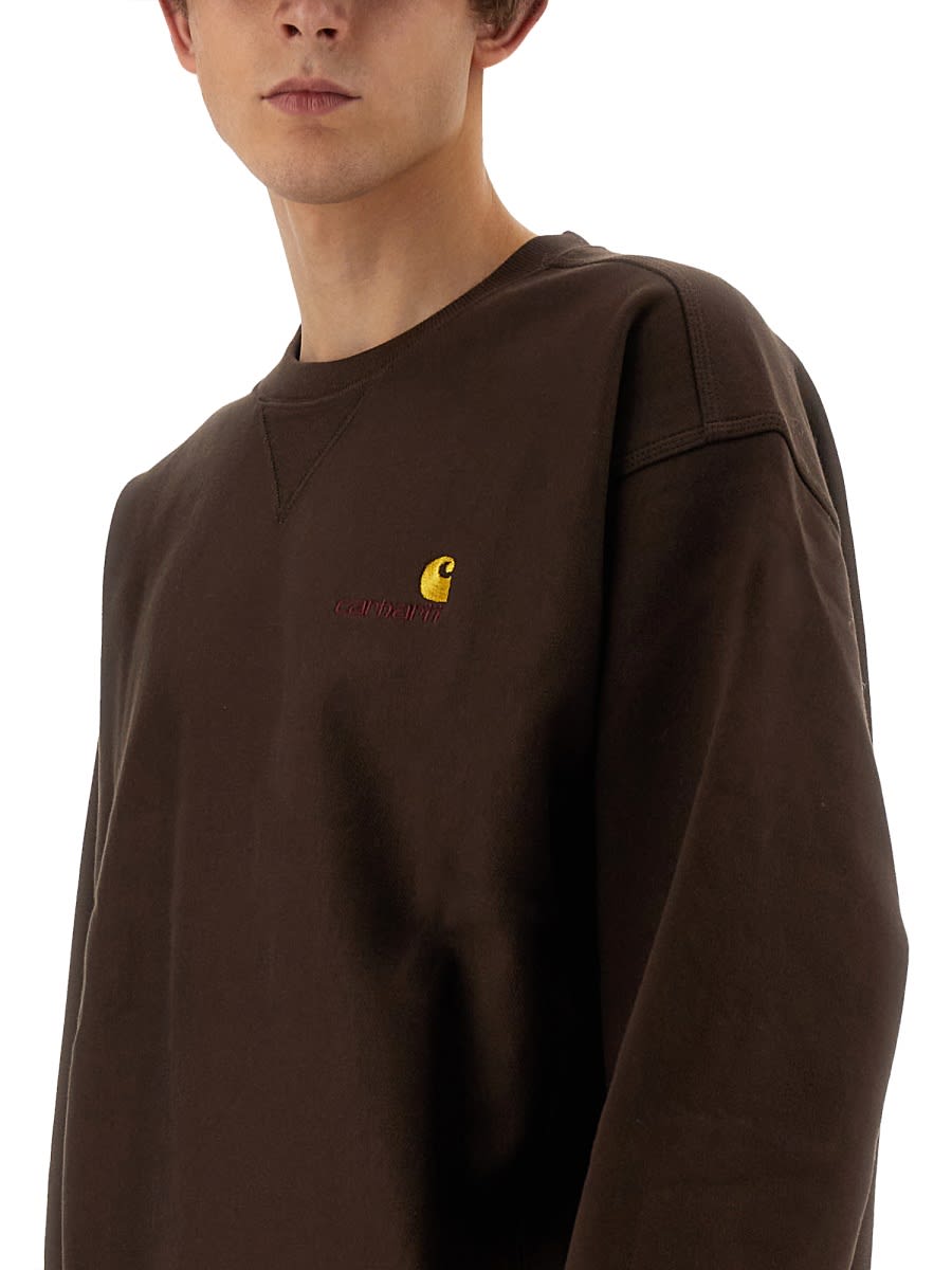 Shop Carhartt Sweatshirt With Logo In Brown