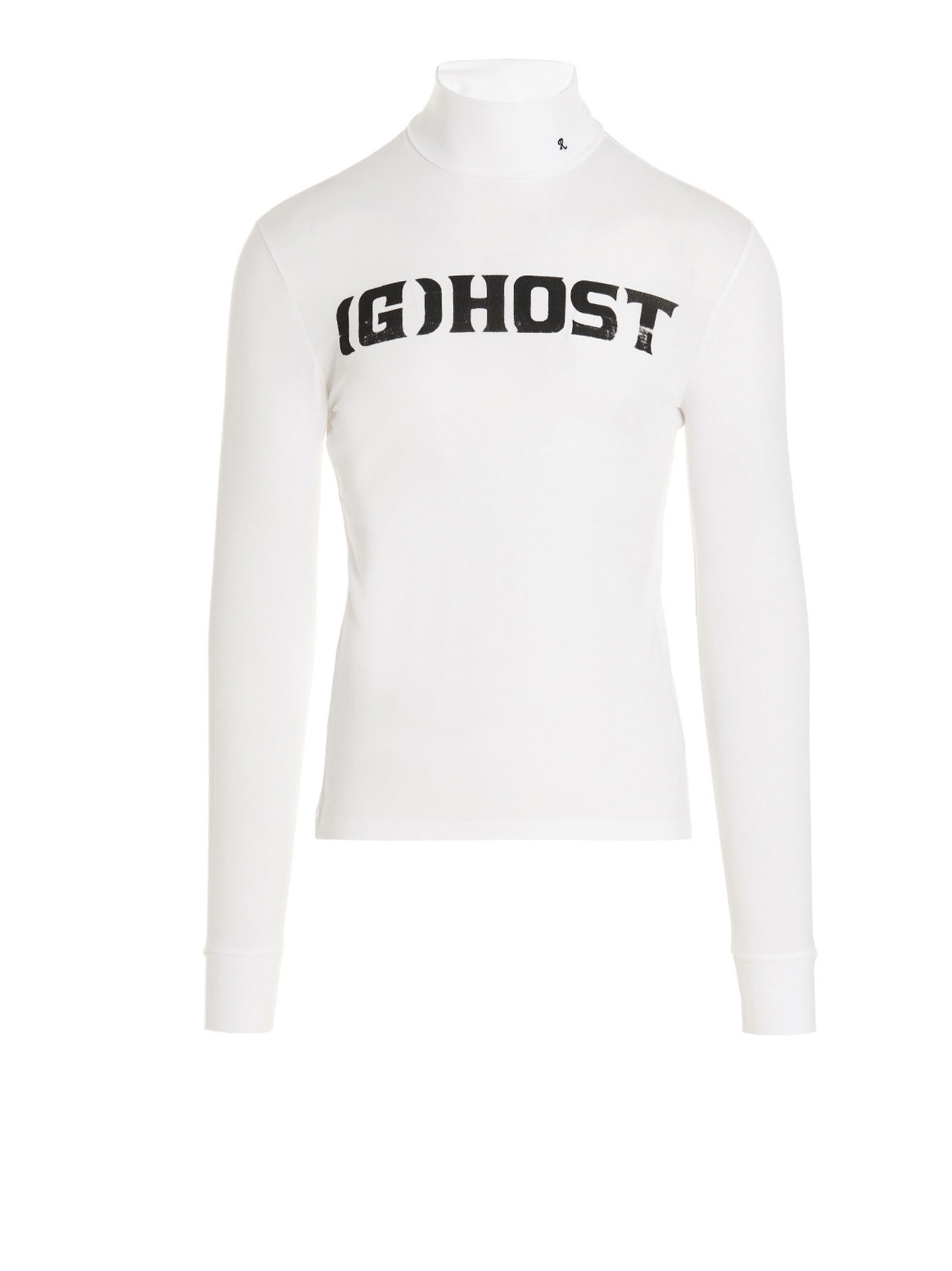 Shop Raf Simons Ghost Turtleneck Sweater In White/black