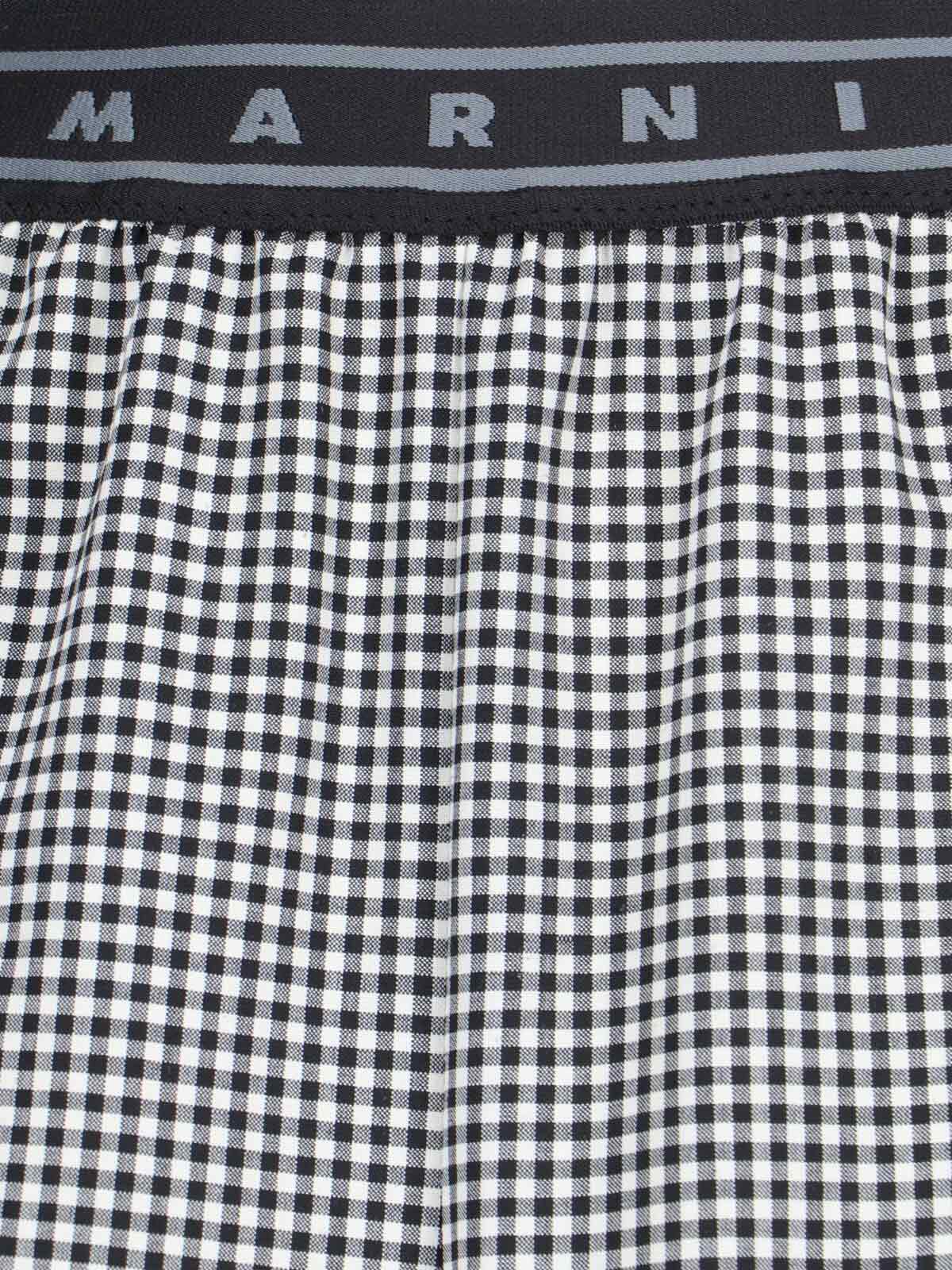 Marni Plaid Palazzo Pants In Black
