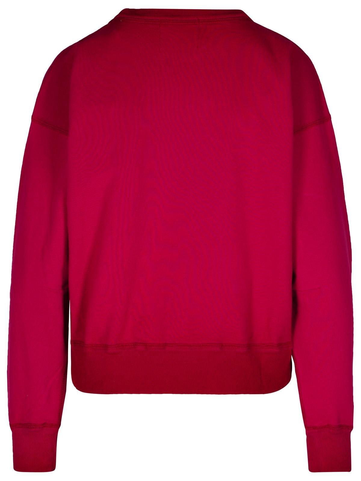 Shop Marant Etoile Moby Logoprinted Crewneck Sweatshirt In Fuchsia