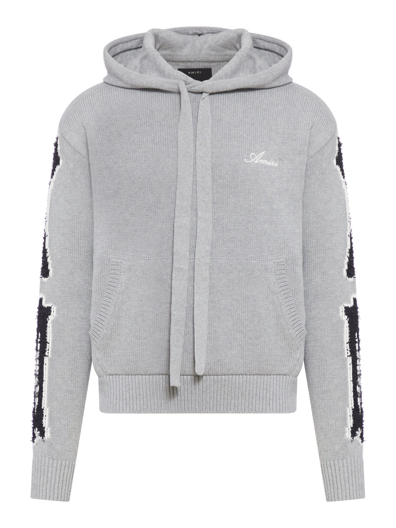 Shop Amiri Bones Hoodie In Grey