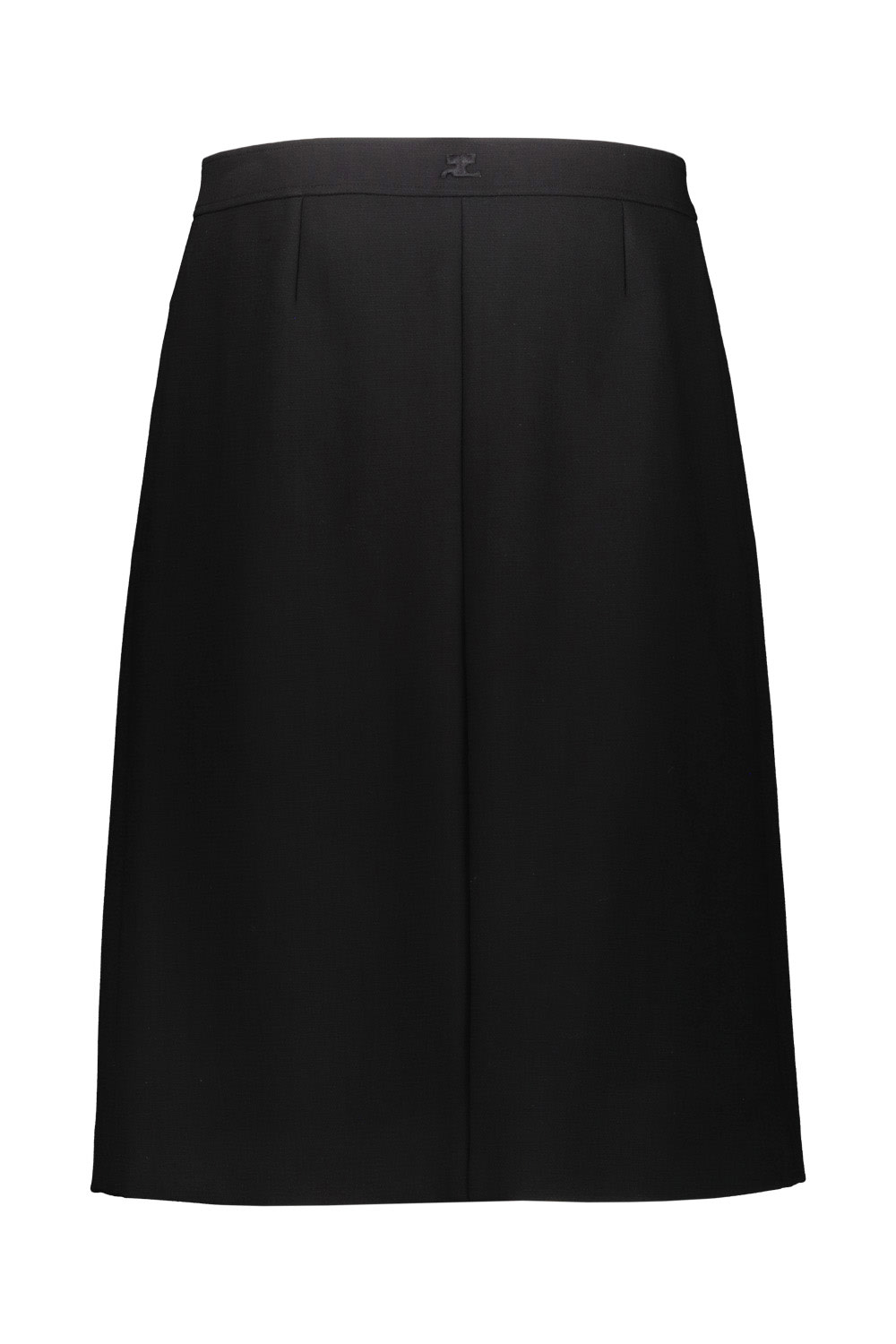 Shop Courrèges Double Pokets Crepe Skirt In Black