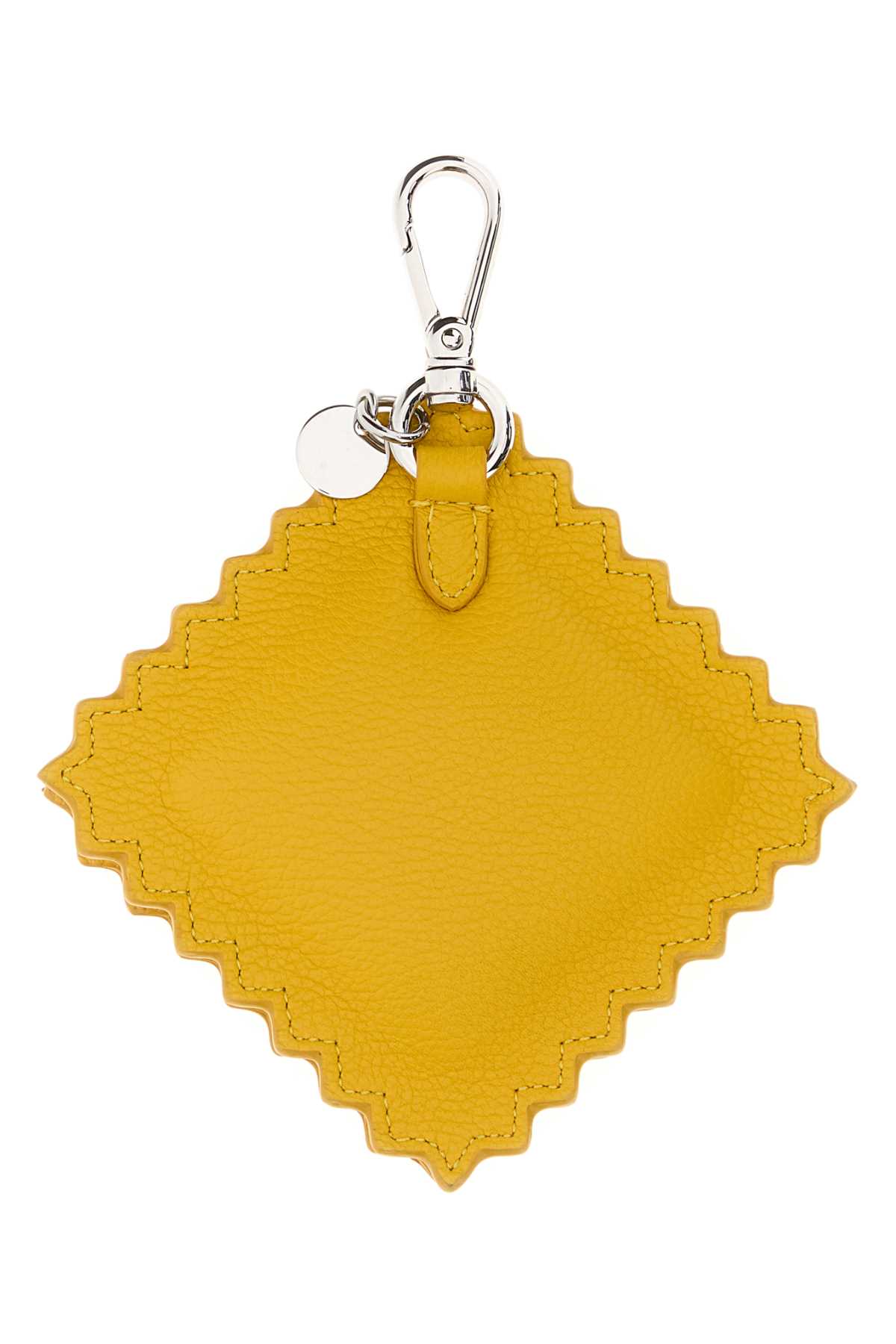 Fendi Yellow Leather Raviolo Charm In Yellow