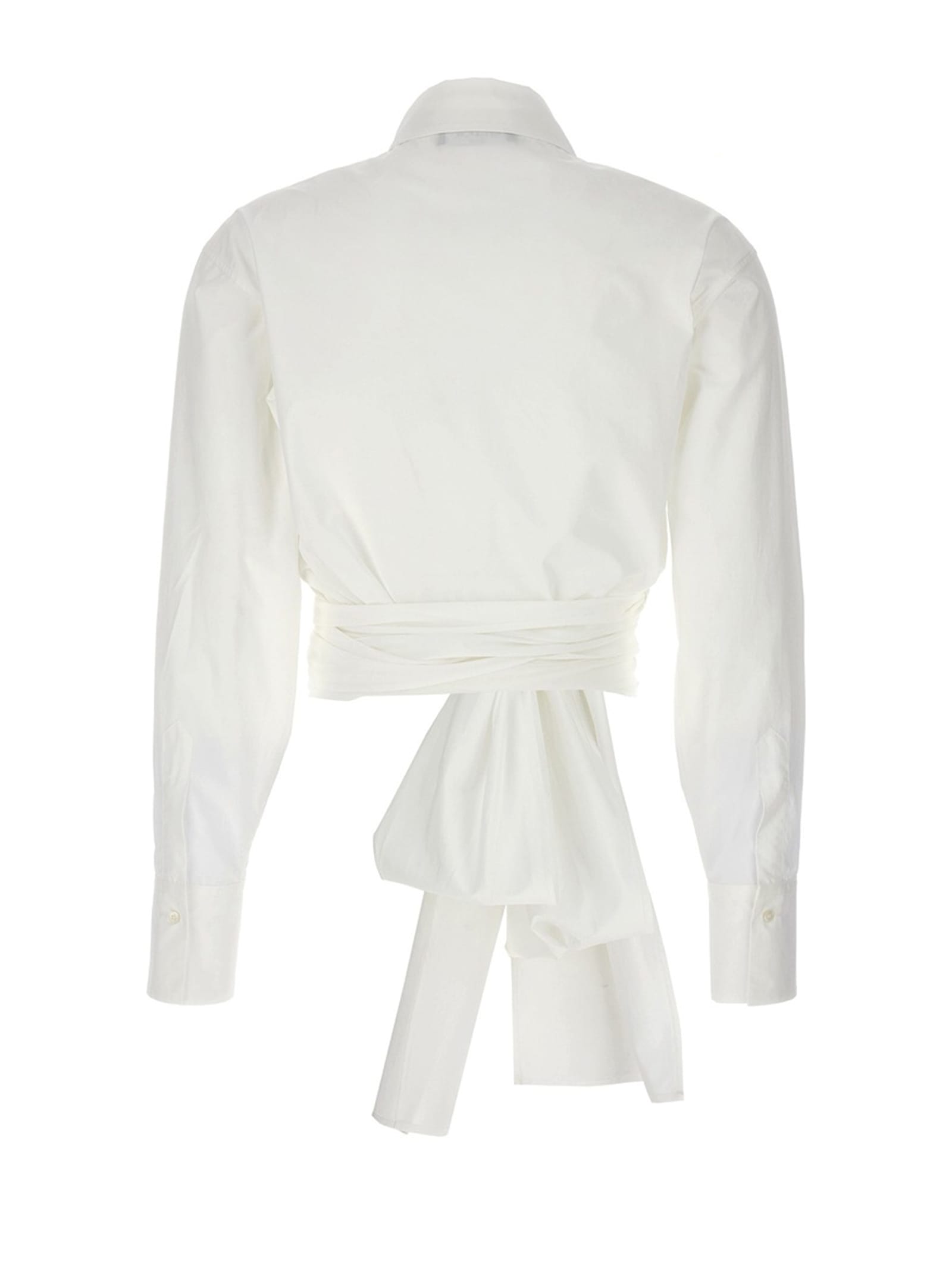 Shop Fabiana Filippi White Poplin Shirt In Bianco Ottico