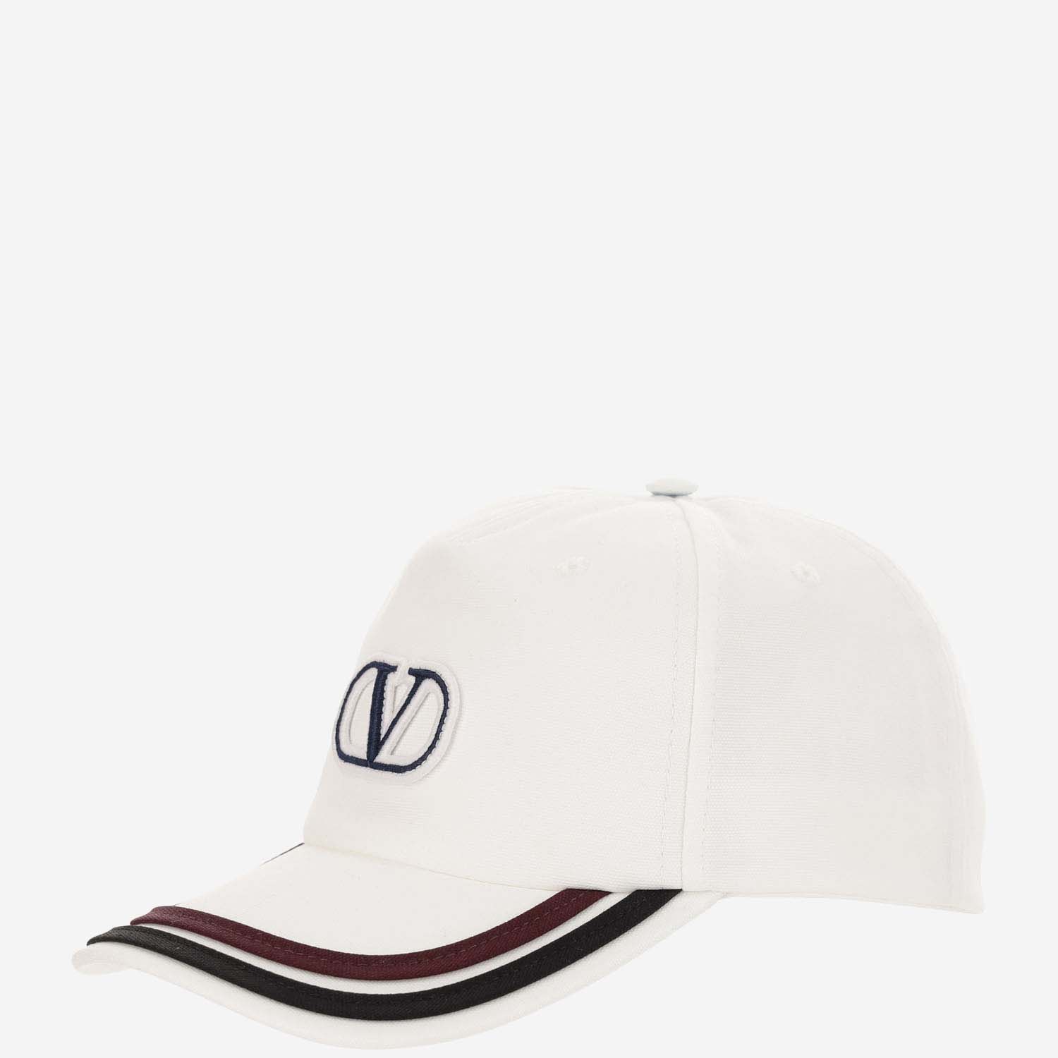 Shop Valentino Canvas Hat With Signature Vlogo In Red