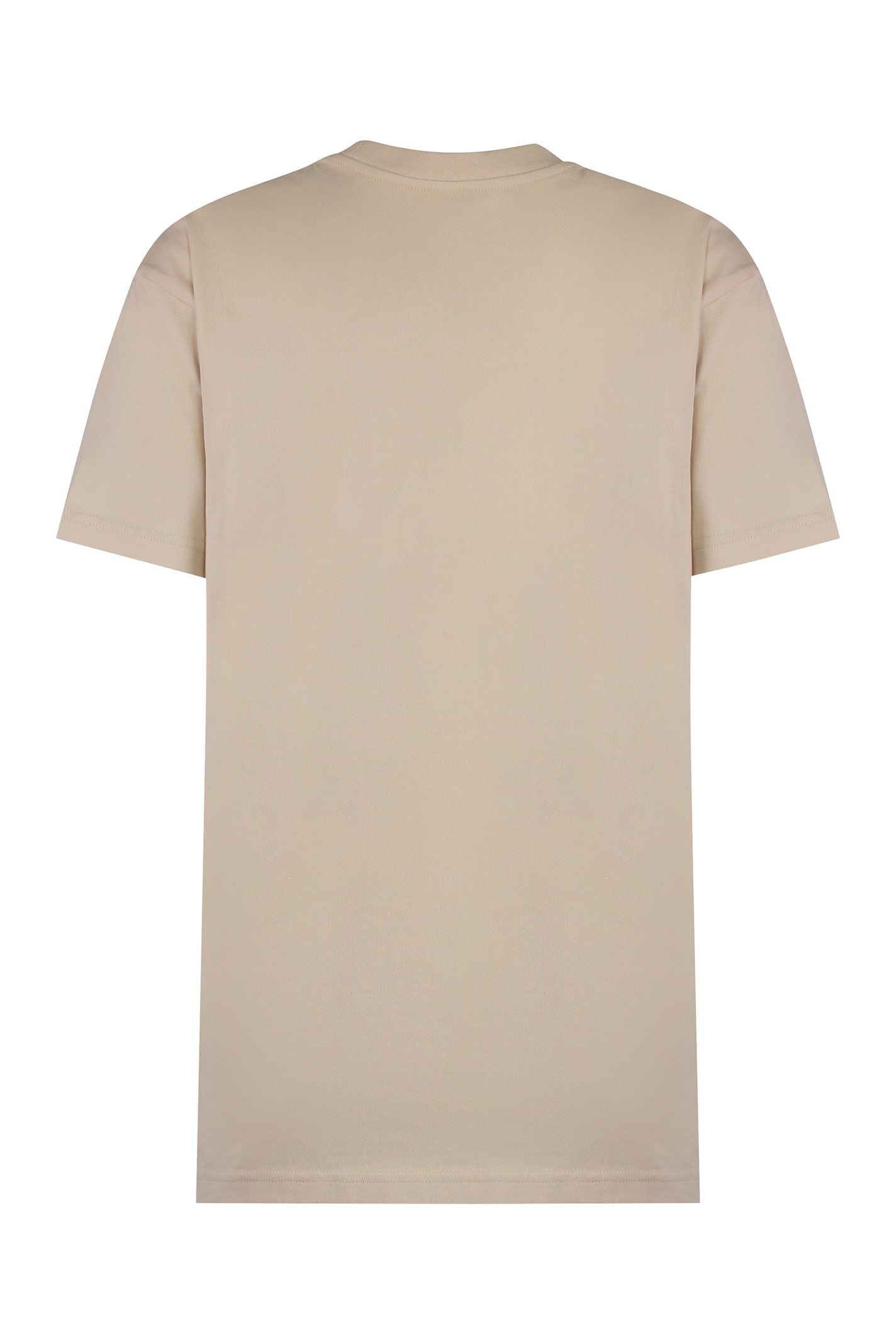 Vivienne Westwood Crew Neck Logo Embroidered Straight Hem Top In Beige