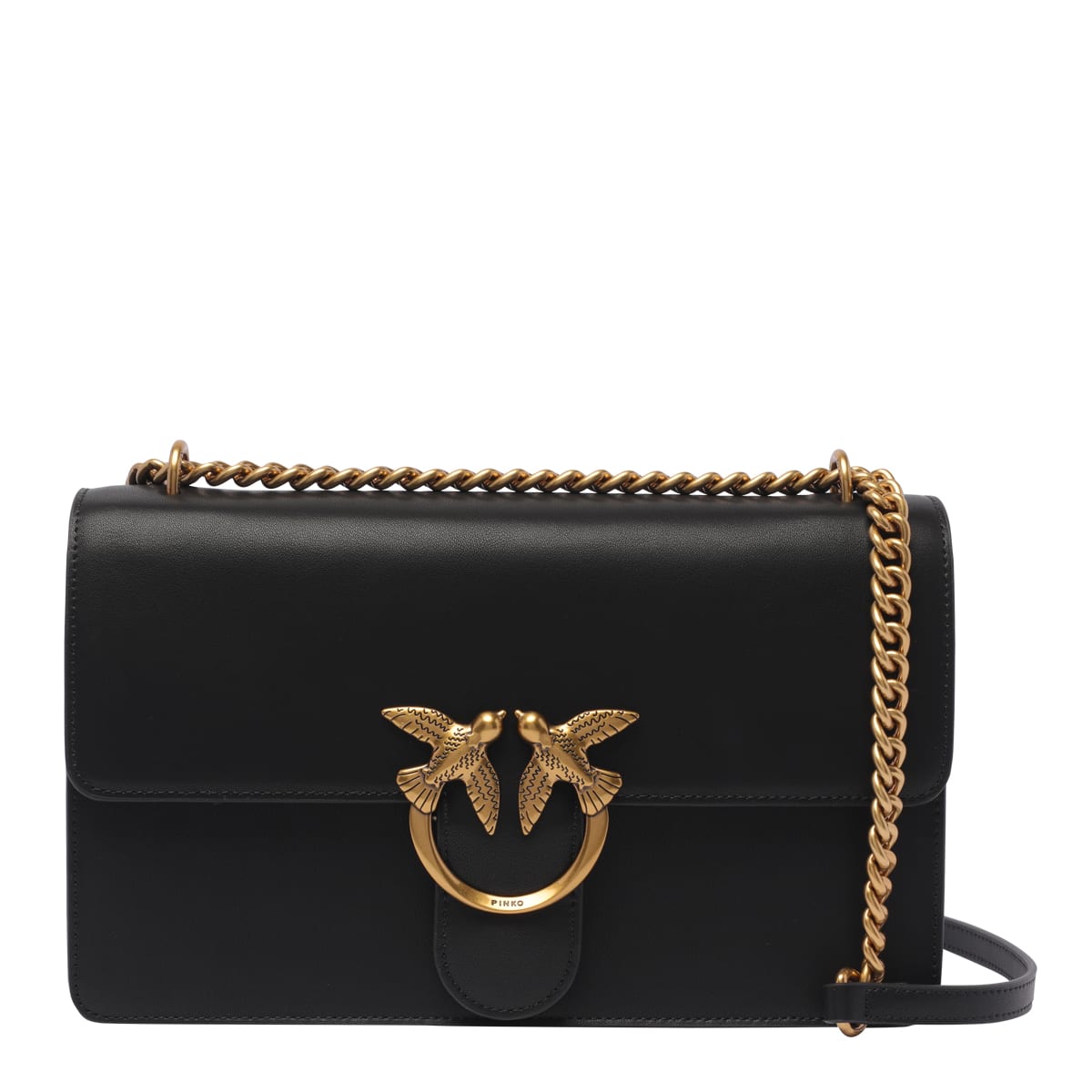 Shop Pinko Love One Classic Crossbody Bag In Q Nero