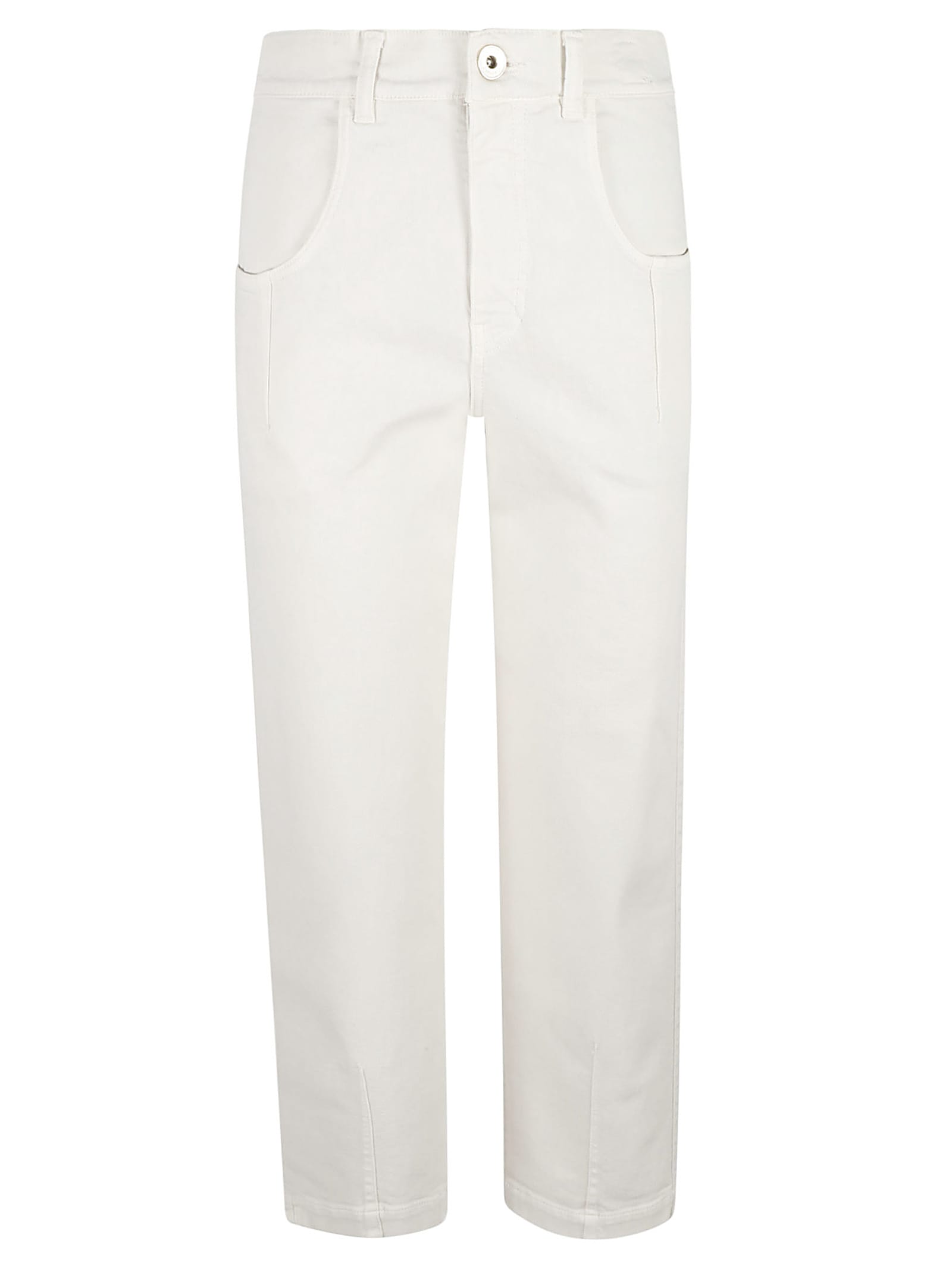 Shop Eleventy Trousers Cream