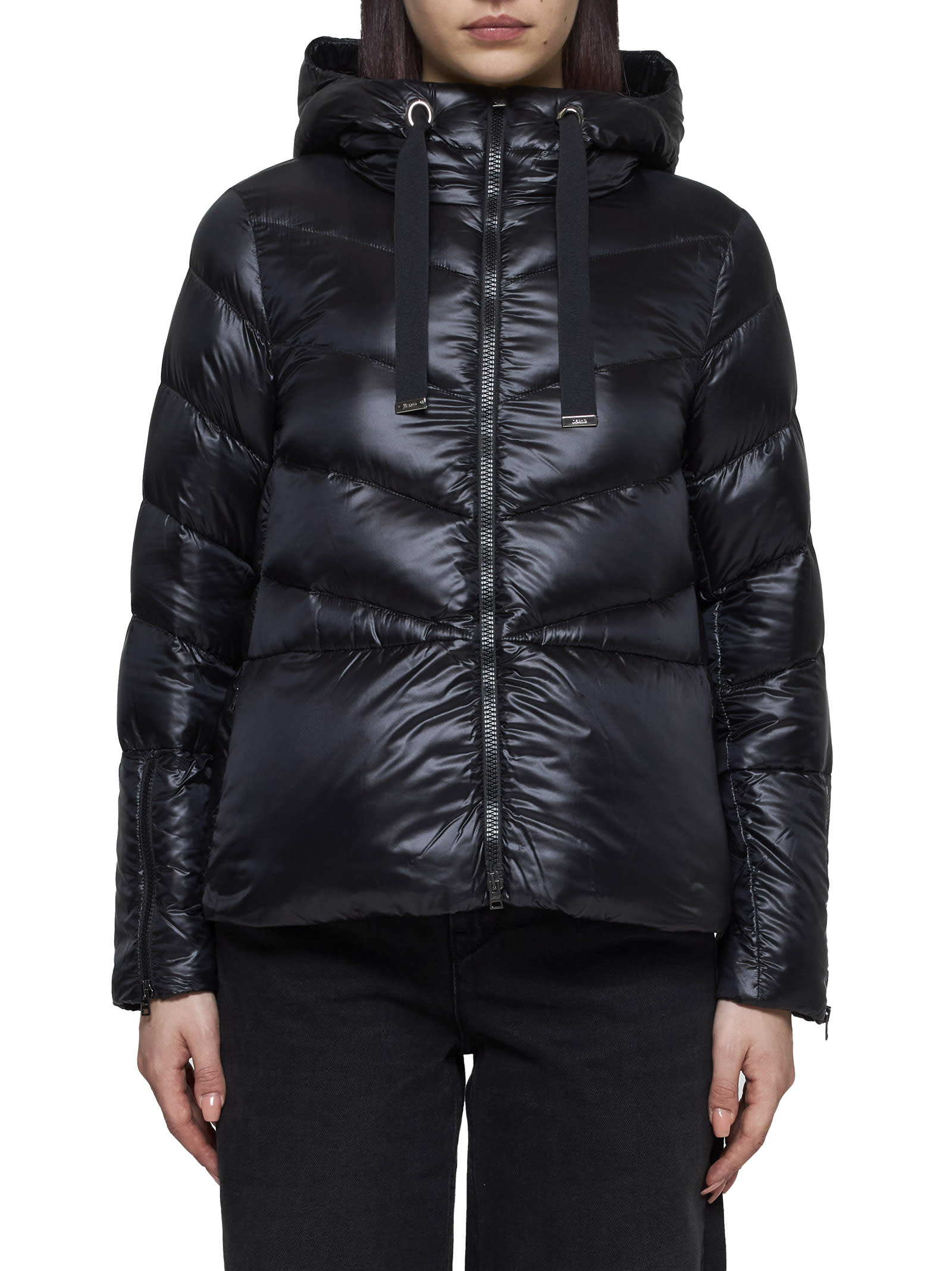 Shop Herno Down Jacket In Black