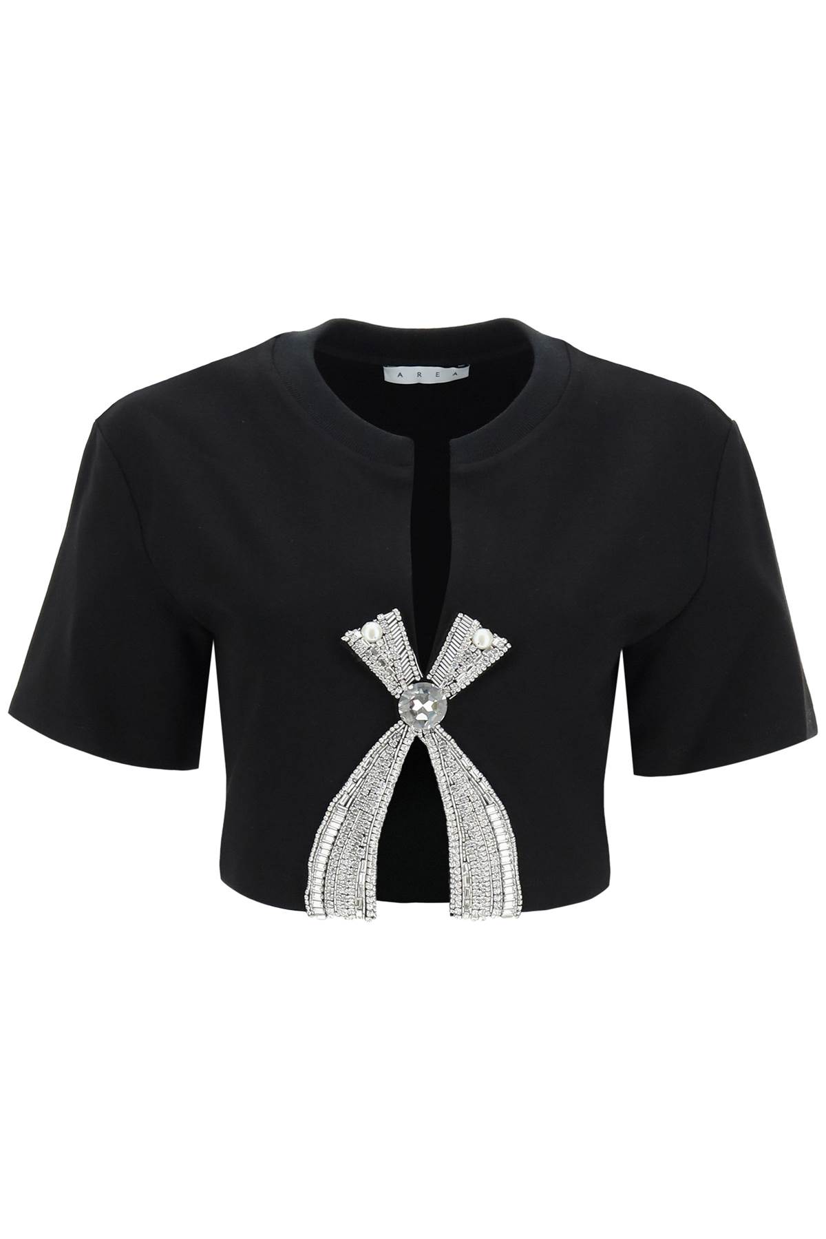 AREA Front Slit With Jewel Bow T-shirt