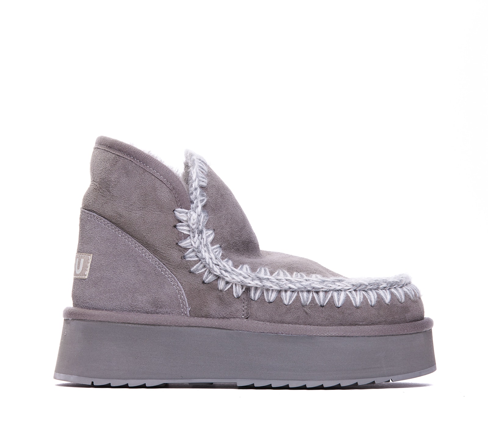 Shop Mou Mini Eskimo Platform Booties In New Grey