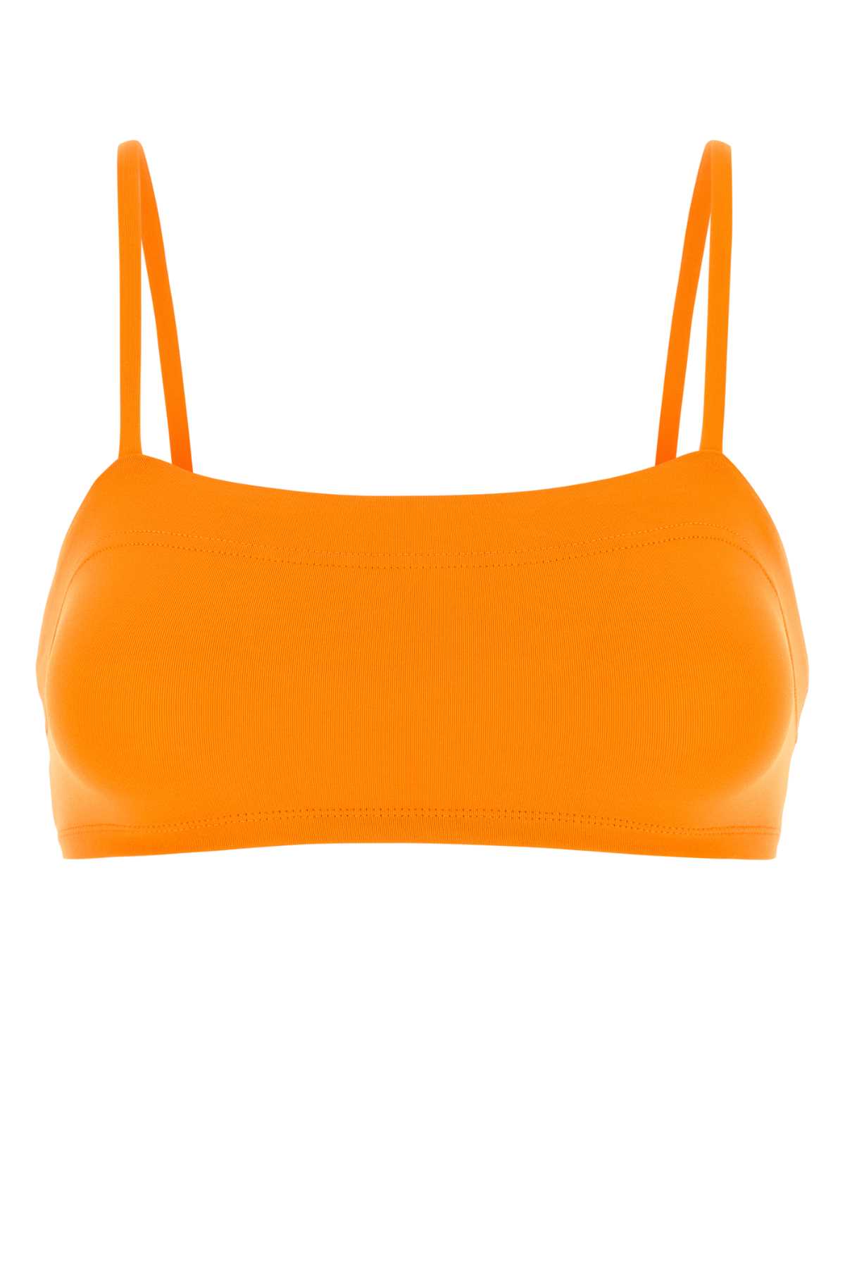 Eres Stretch Nylon Bandeau Bikini Top With Straps In Yellow