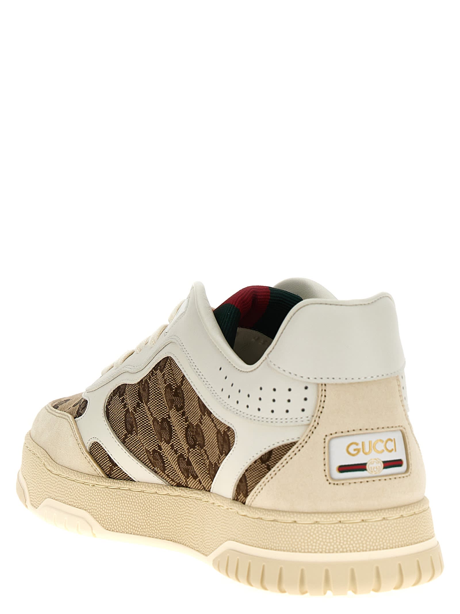 Shop Gucci Re-web Sneakers In Beige