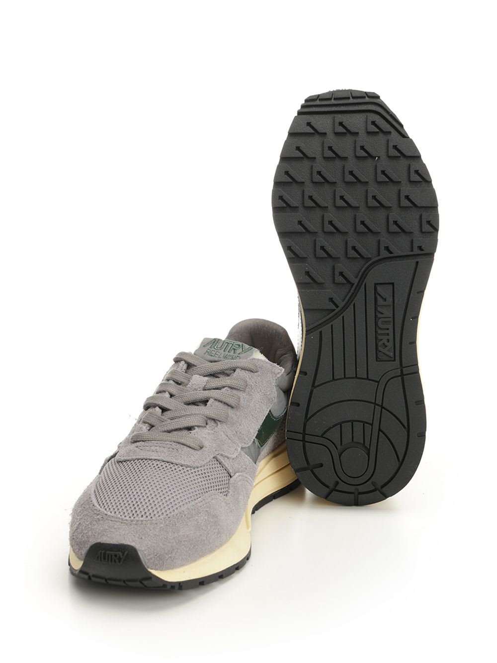 Autry Low-top Sneakers With Mesh Panels And Suede Overlays In Gray