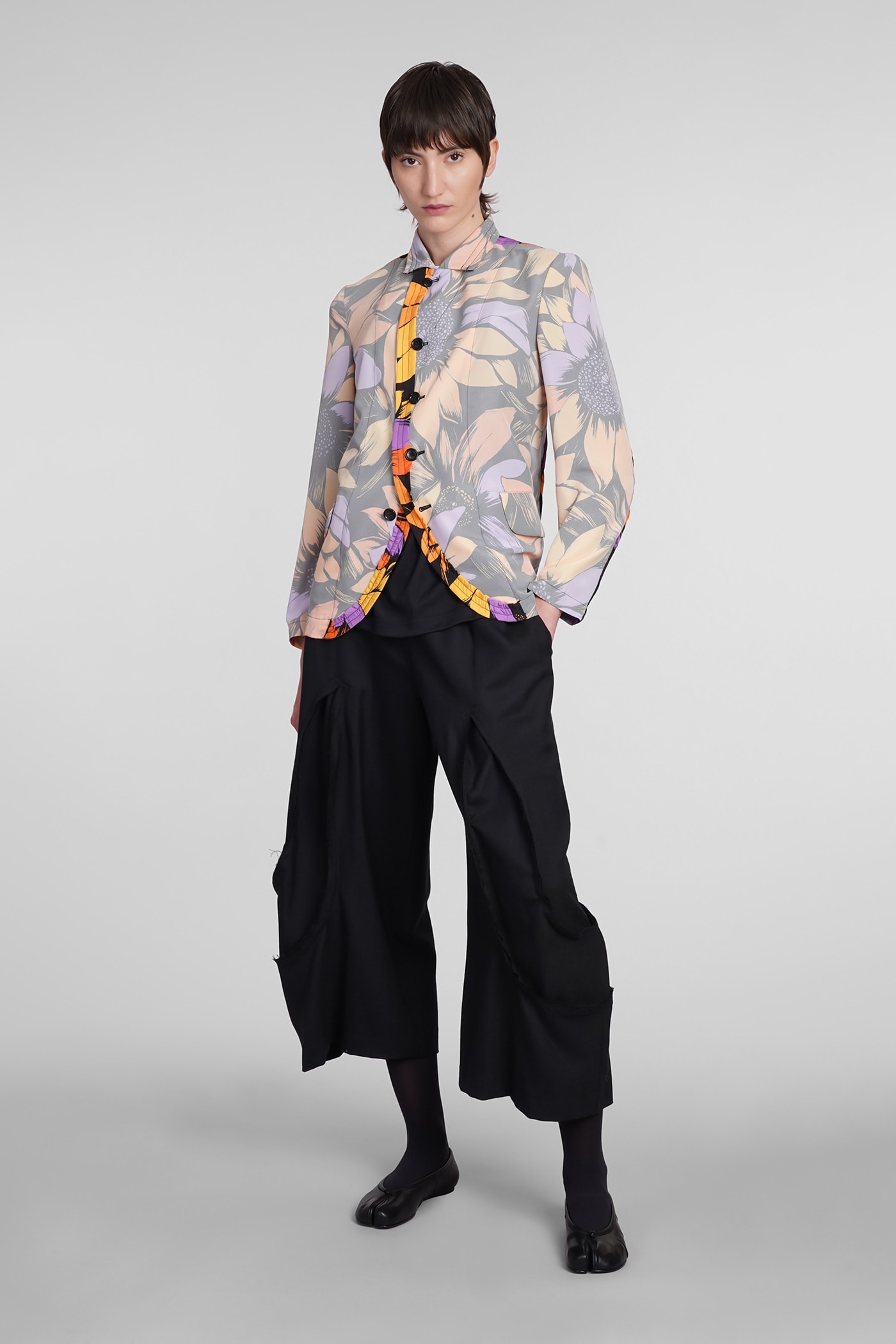 Shop Comme Des Garçons Blazer In Multicolor Polyester