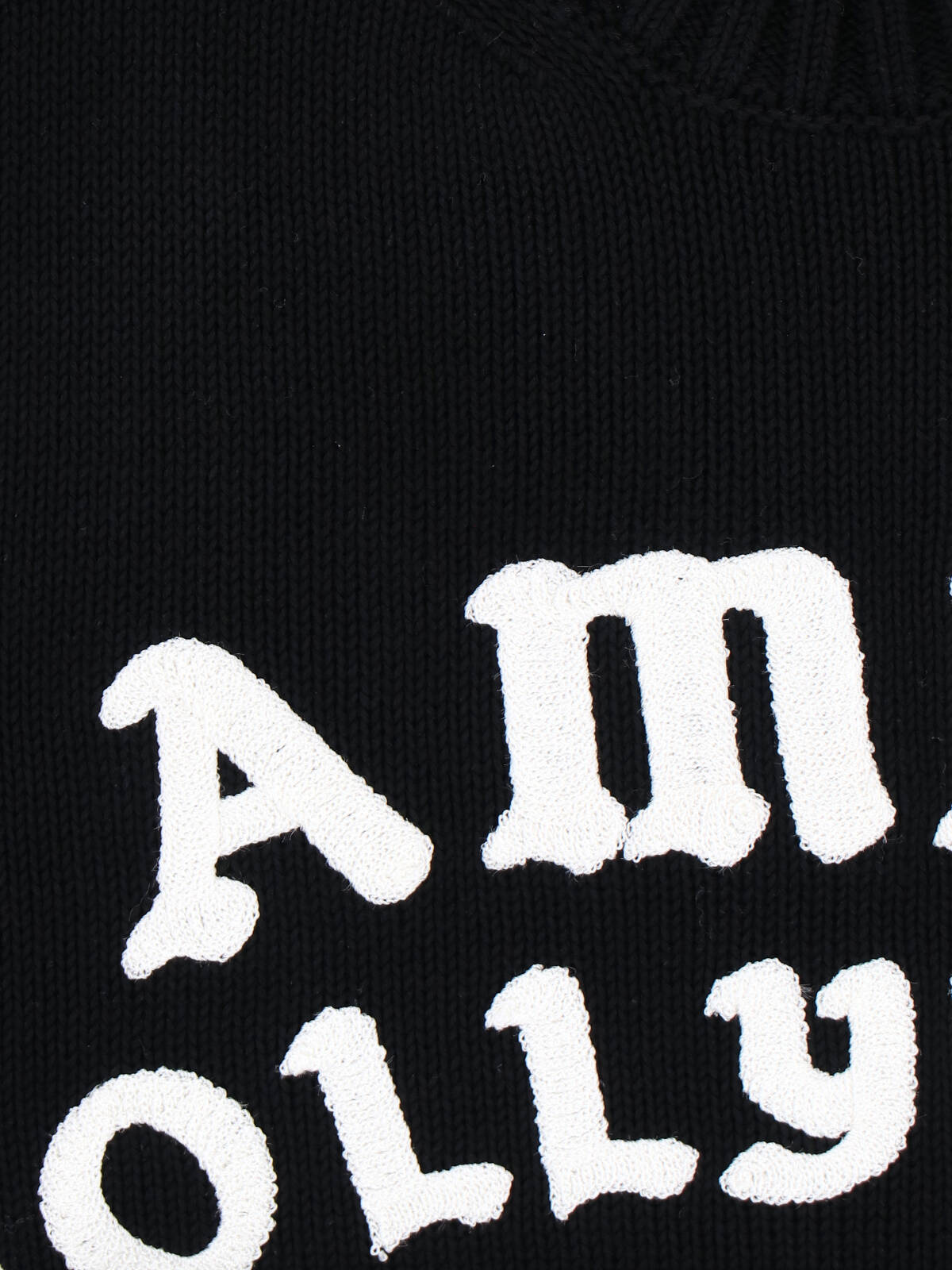 Amiri Black Sweater With Maxi Logo Lettering On The Front In Black
