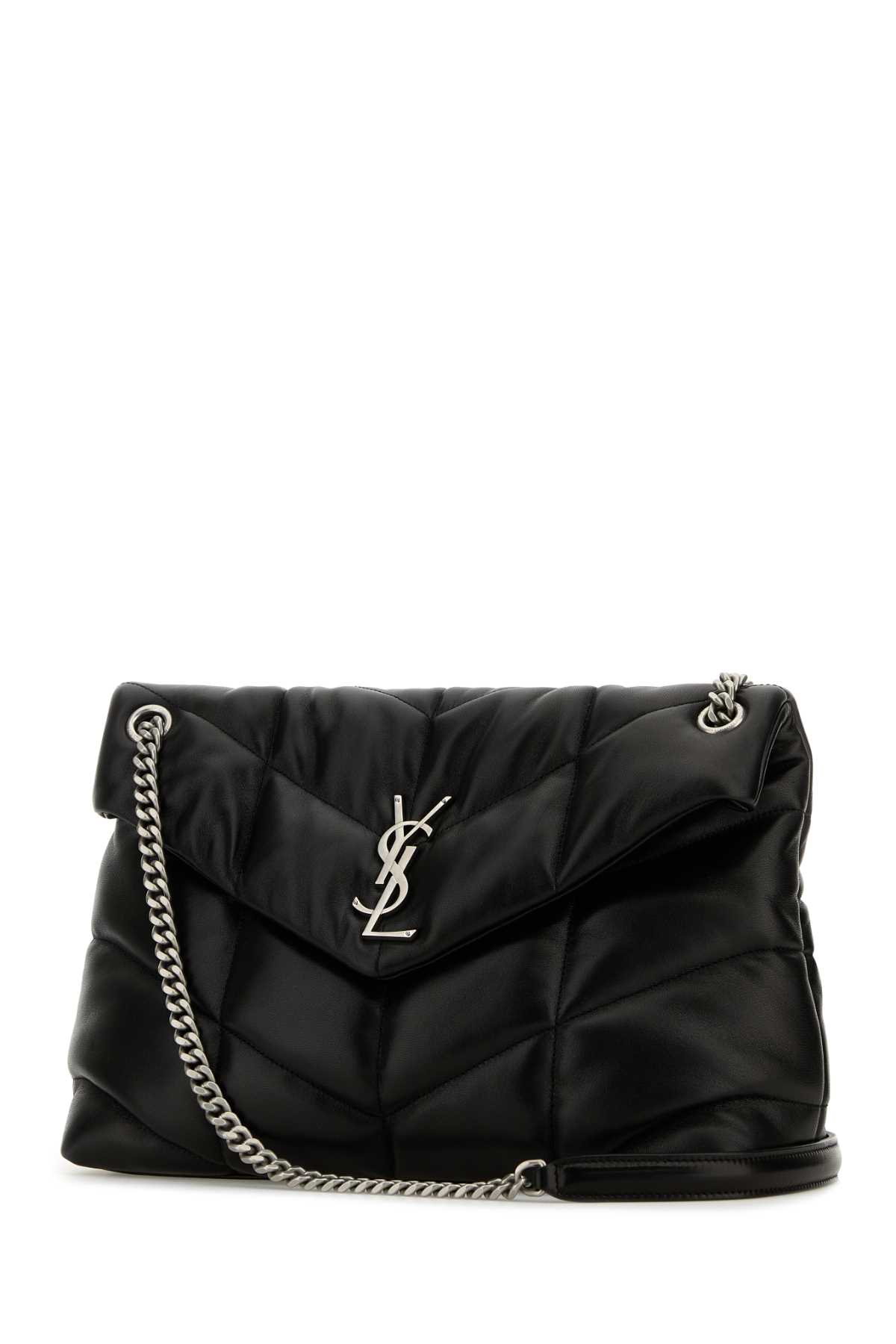 Saint Laurent Black Nappa Leather Medium Puffer Shoulder Bag In Nero