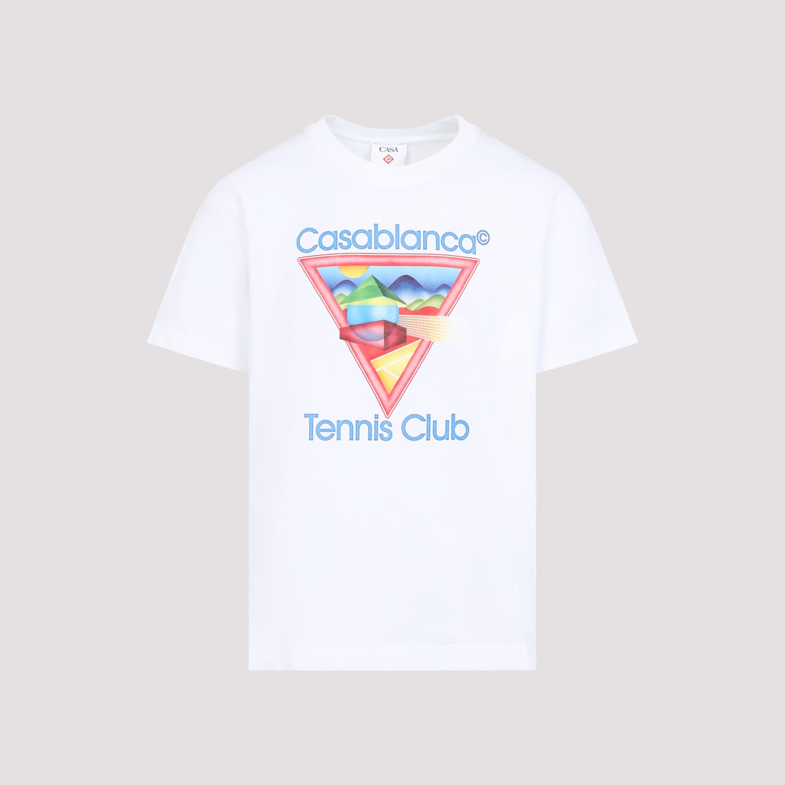 Casablanca White Crewneck T-shirt With Logo On The Front In Cotton Man In White
