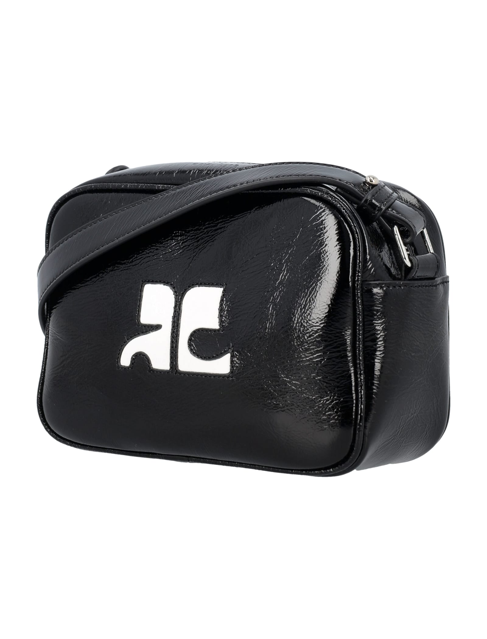 Courrèges Reedition Naplack Camera Bag In Black