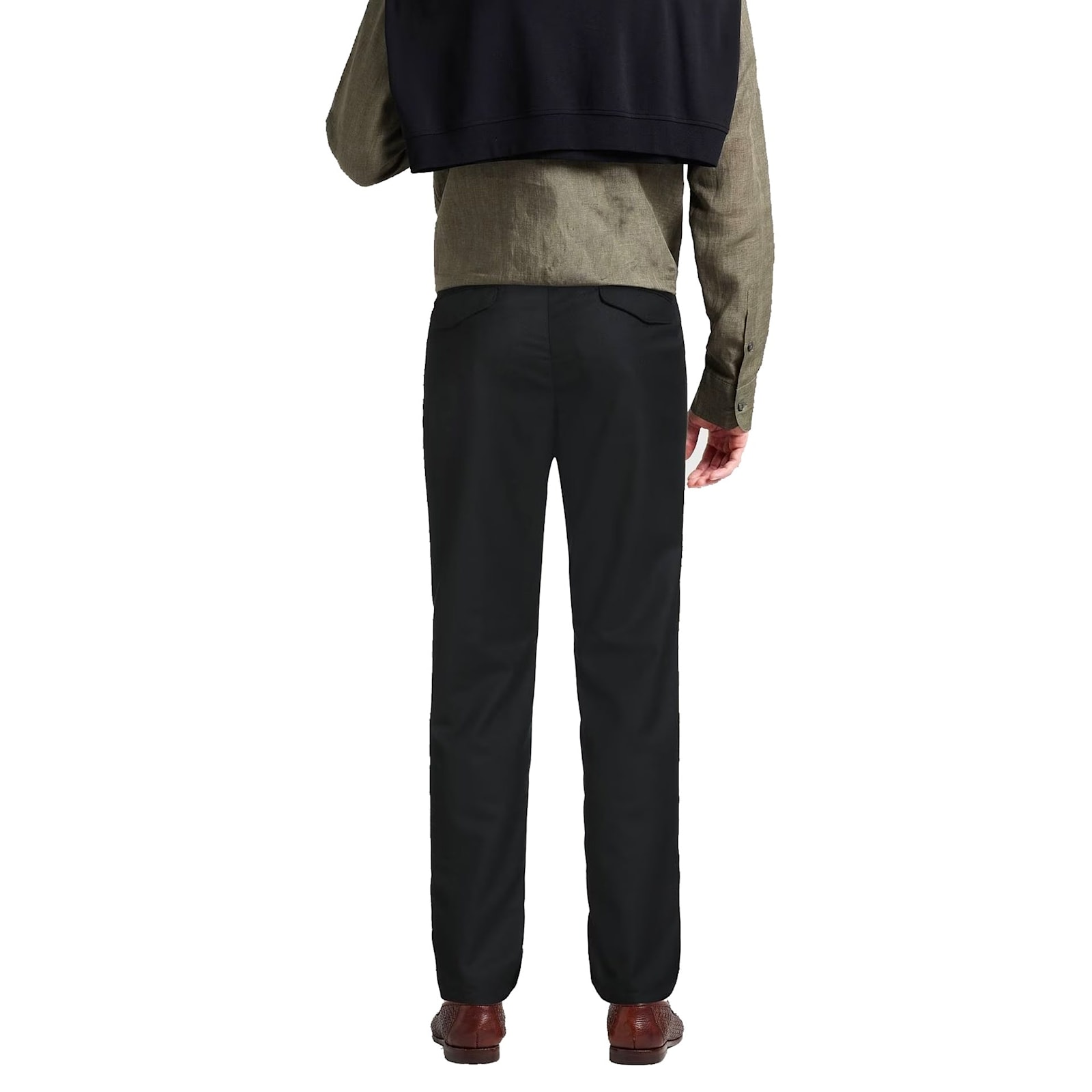 Herno Black Elastane Casual Pants In Black