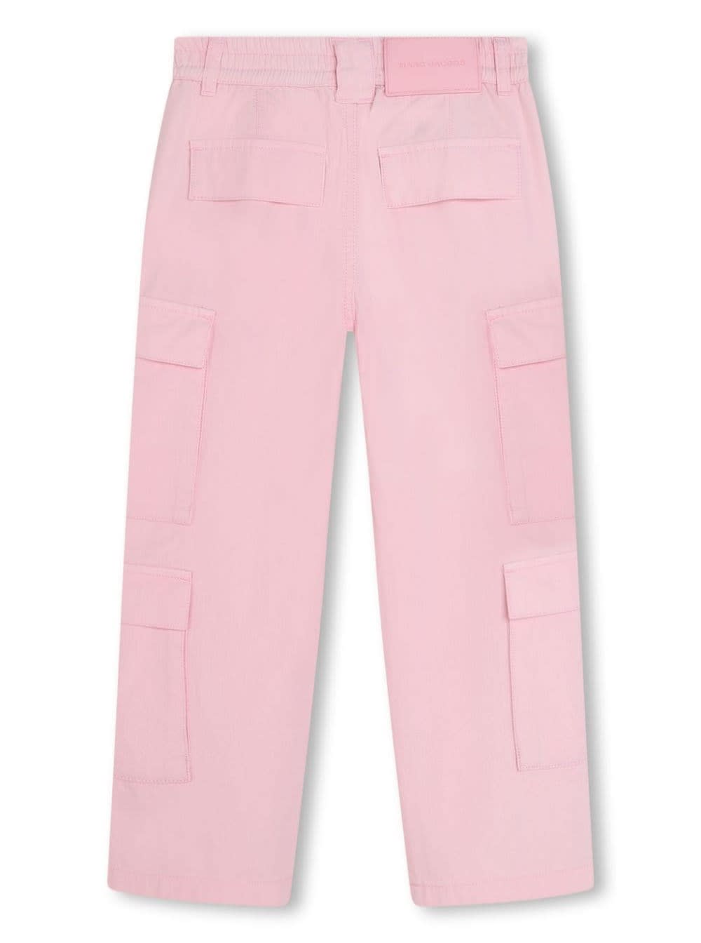Shop Marc Jacobs Pink Cargo Pants With Logo Patch In Cotton Girl
