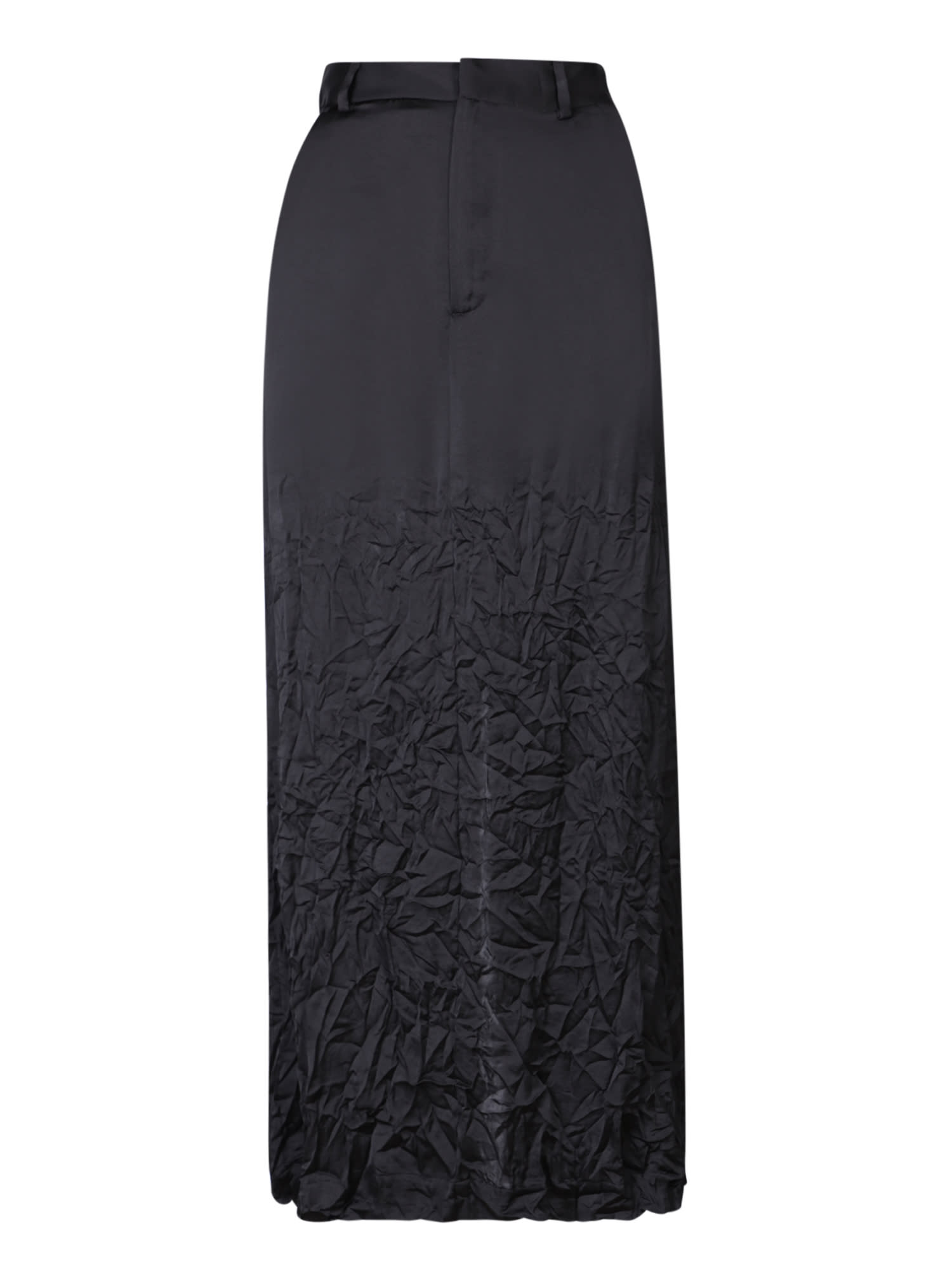 Shop Mm6 Maison Margiela Crinkled Midi Skirt In Black
