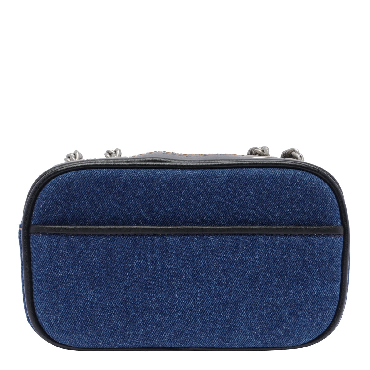 Shop Marc Jacobs The Denim Chain Snapshot Bag In Blue