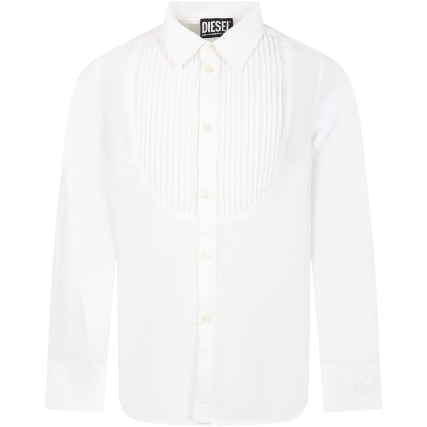 Diesel Kids' White Shirt For Boy With Logo
