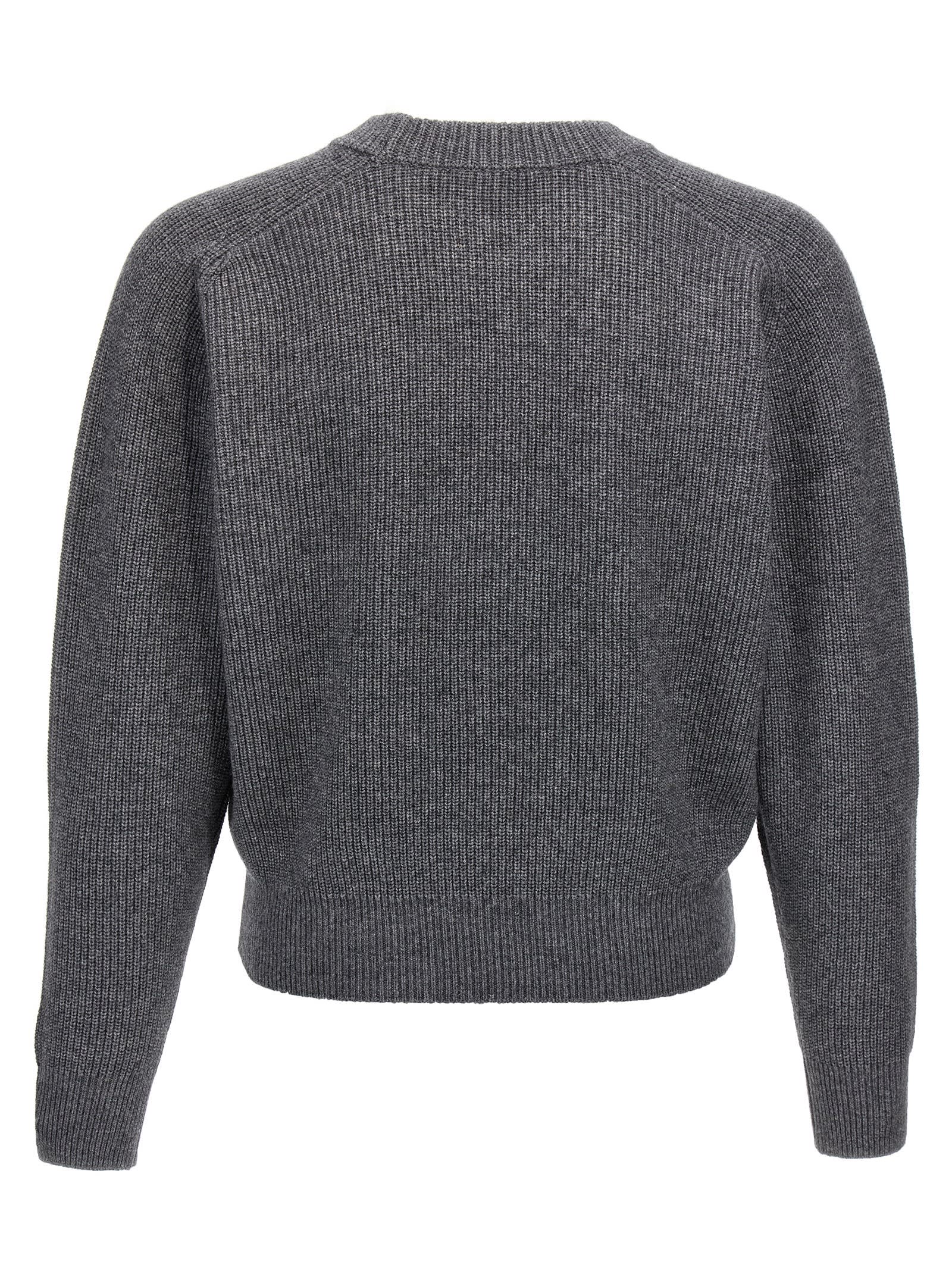 Shop Maison Kitsuné Bold Fox Head Sweater In Gray