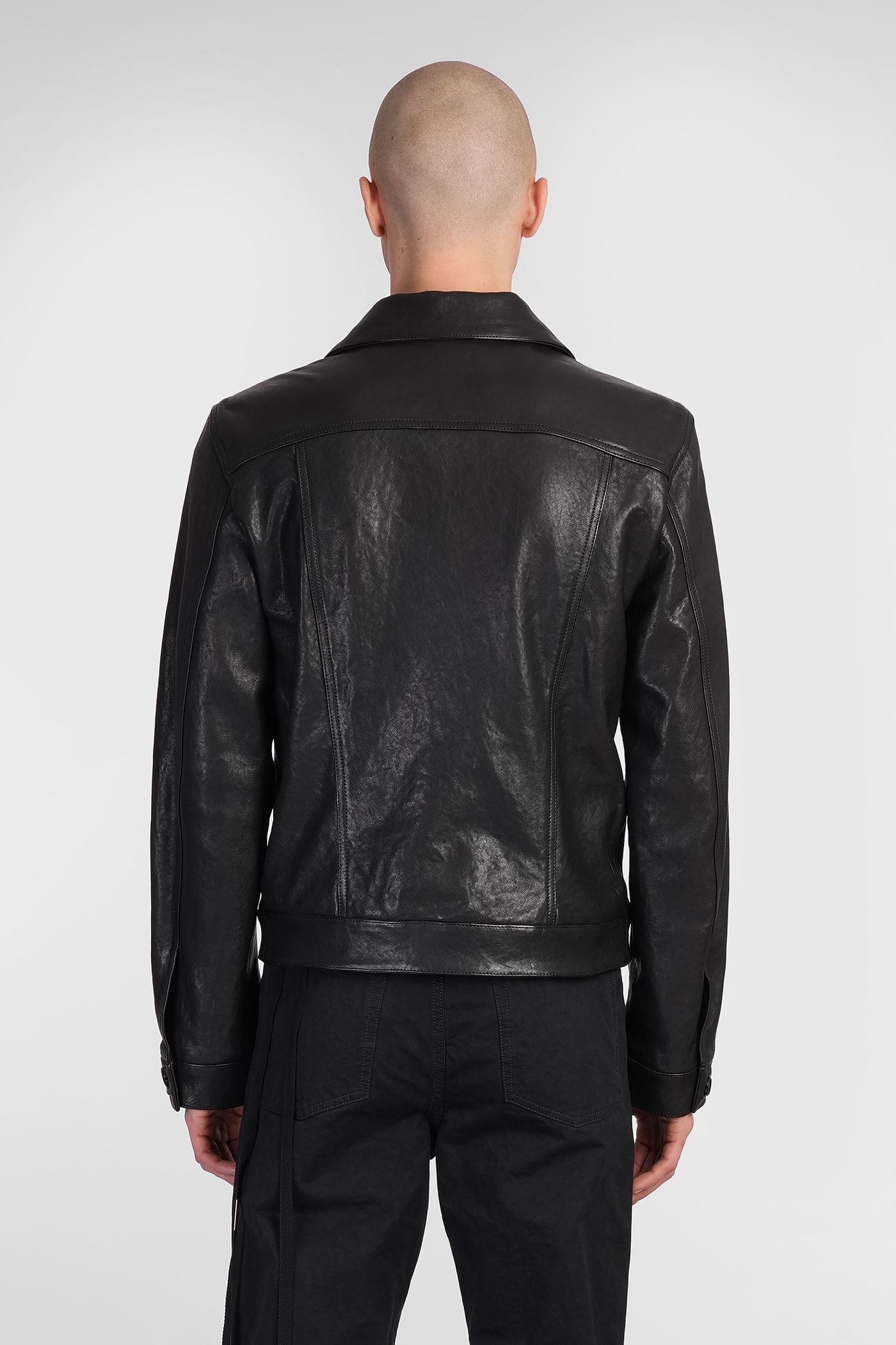 Ann Demeulemeester Ebbe Leather Jacket In Black Leather In Black
