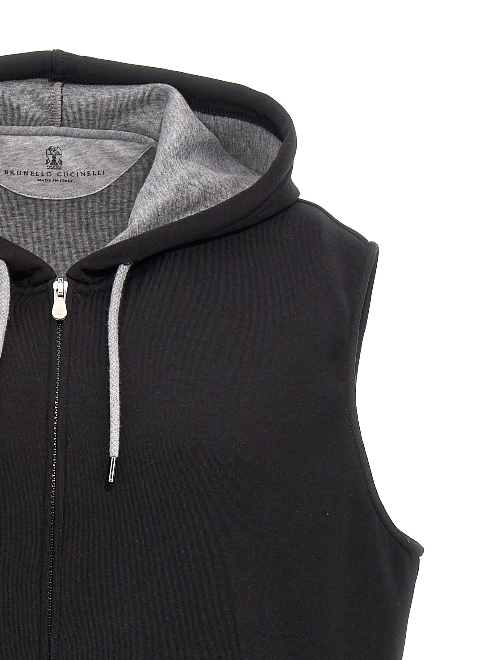 Shop Brunello Cucinelli Hooded Vest In Black