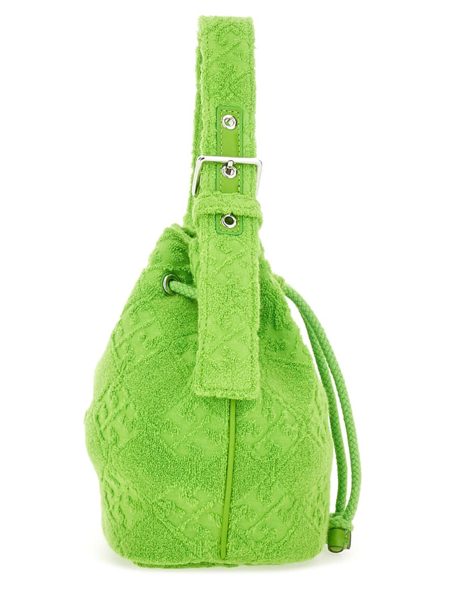 Tory Burch Oversized T Monogram Bucket Bag In Green