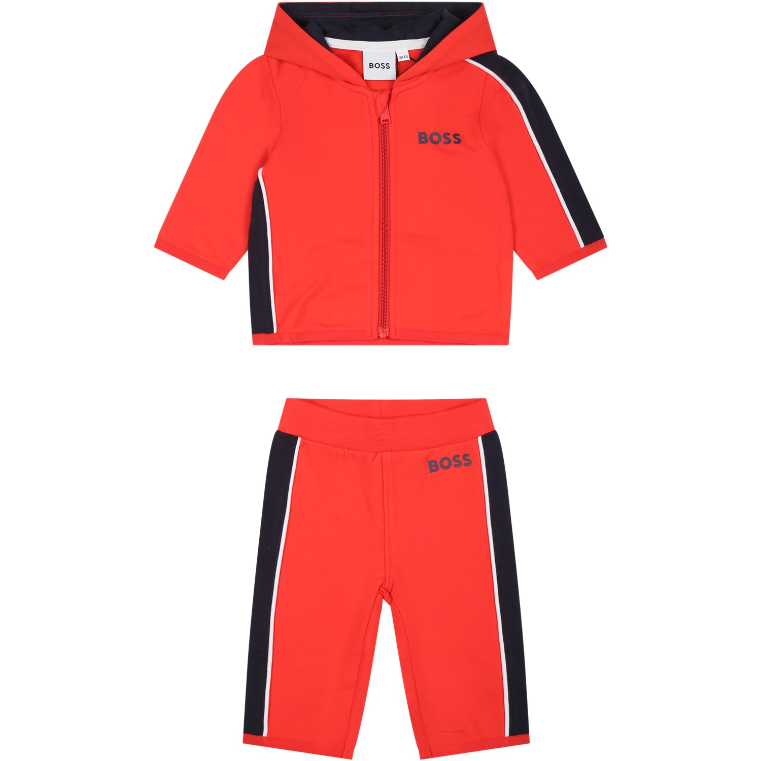 Shop Hugo Boss Orange Set For Baby Boy With Logo