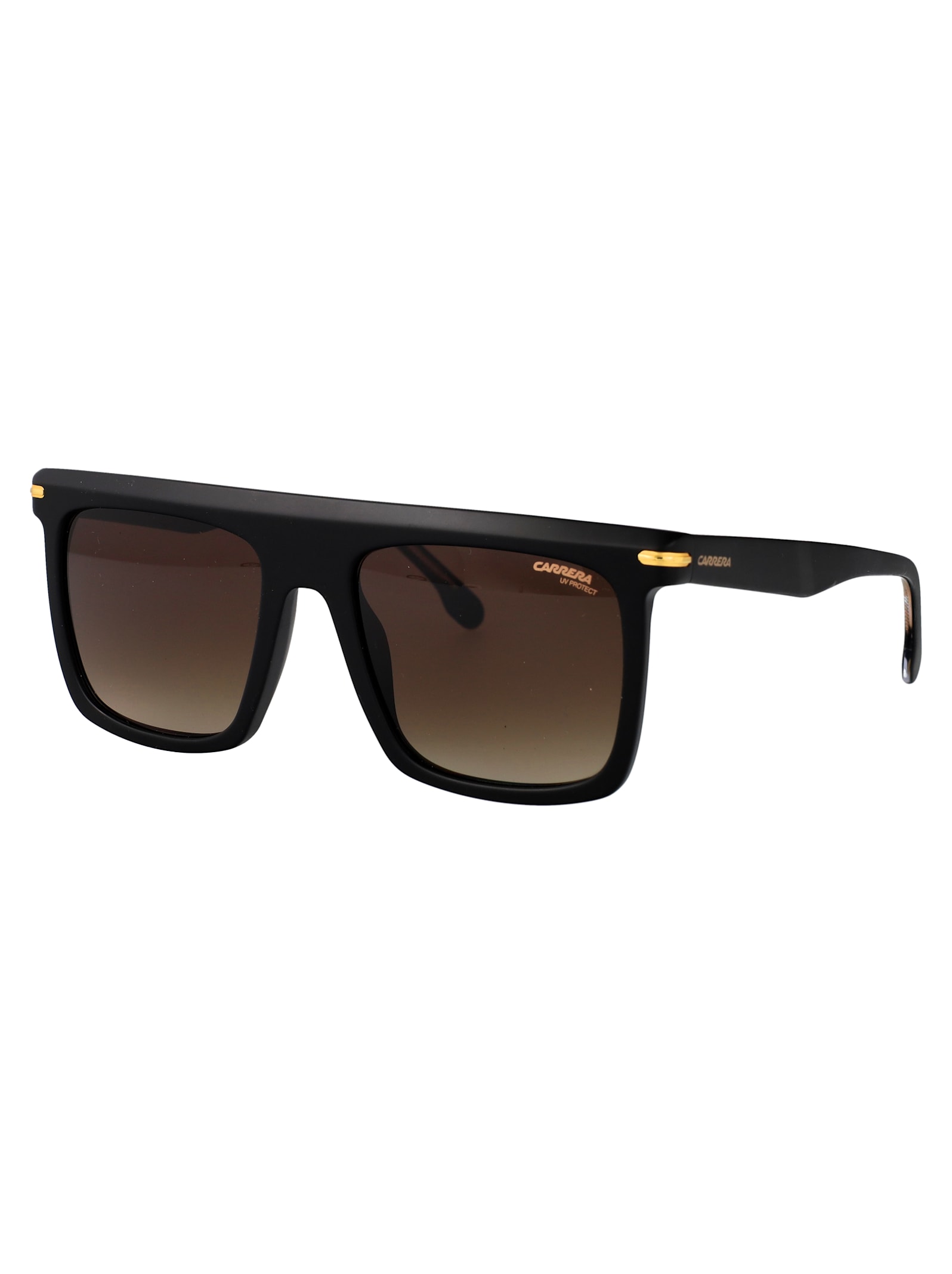 Carrera Matte Black Gold Acetate Sunglasses In Brown