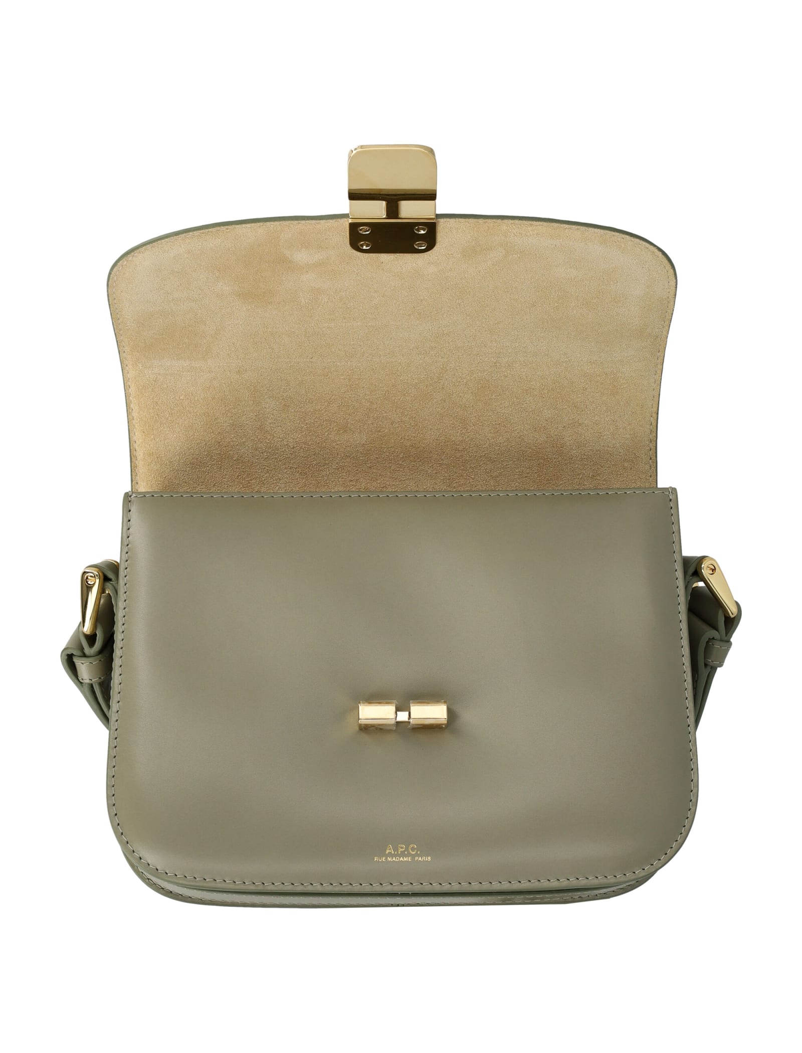 Shop Apc Sac Grace Small Bag In Green Taupe