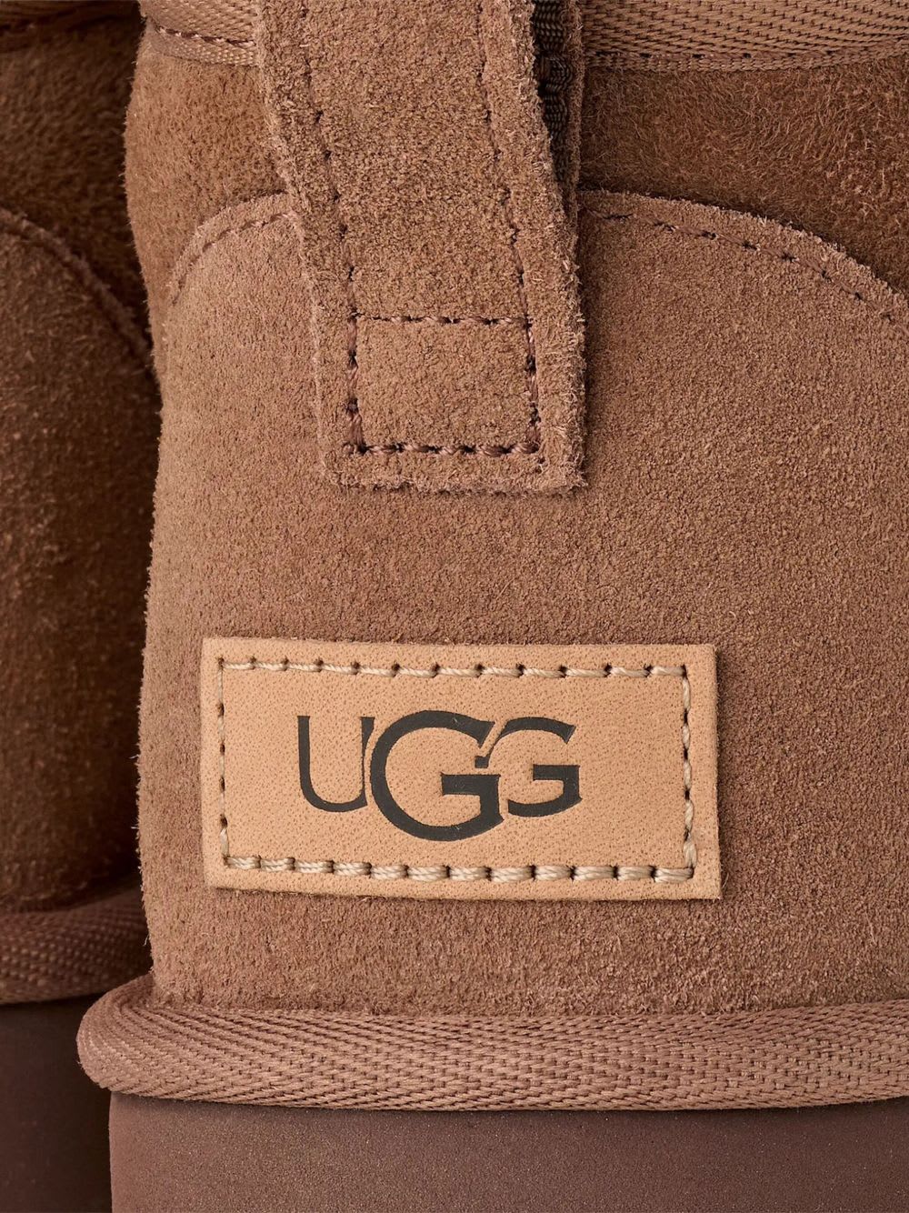 Ugg Antiqued Suede Classic Ultra Mini Ankle Boots In Brown