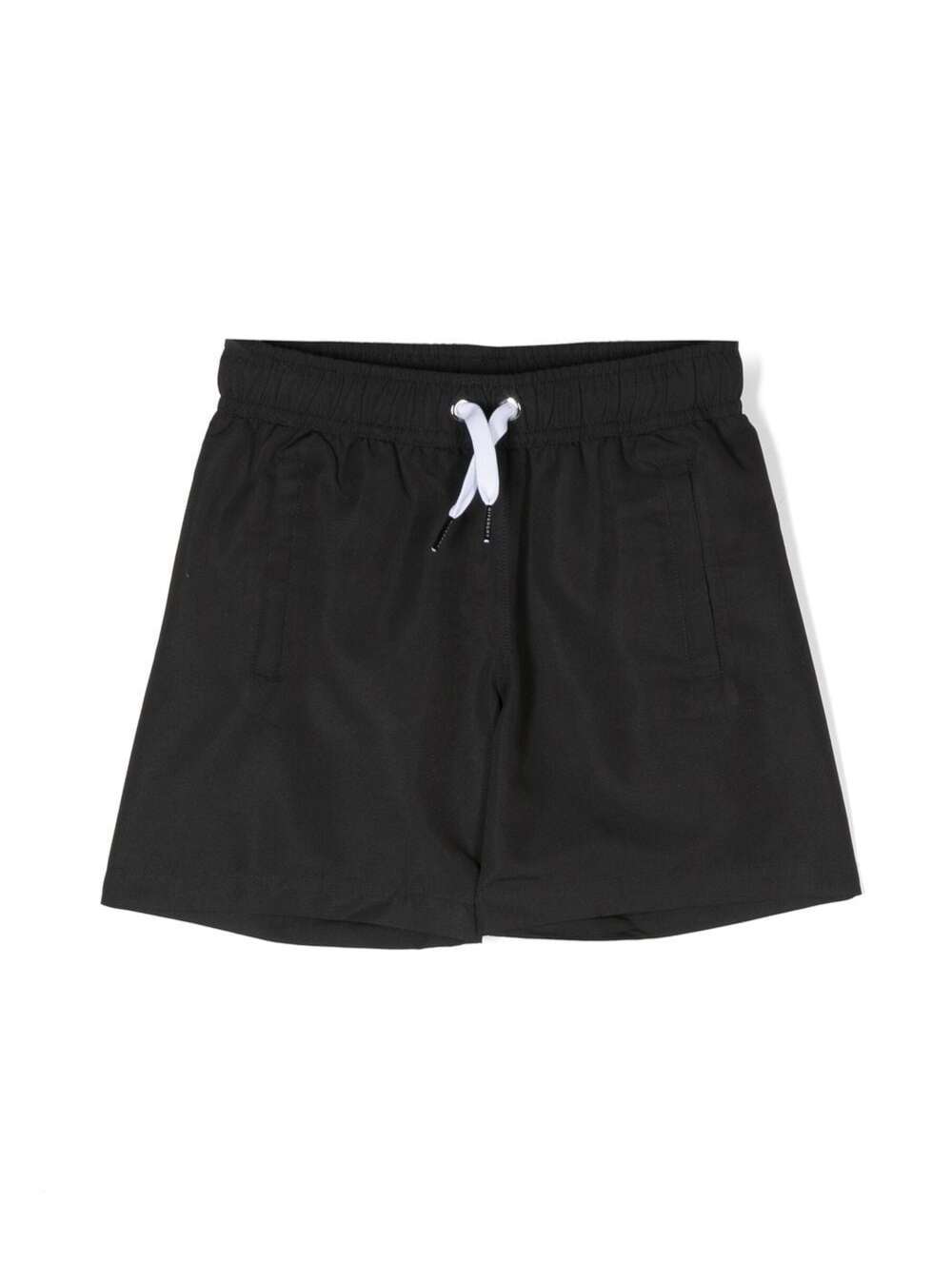 GIVENCHY BLACK SWIM SHORTS WITH PAINTED LOGO PRINT IN POLYESTER BOY