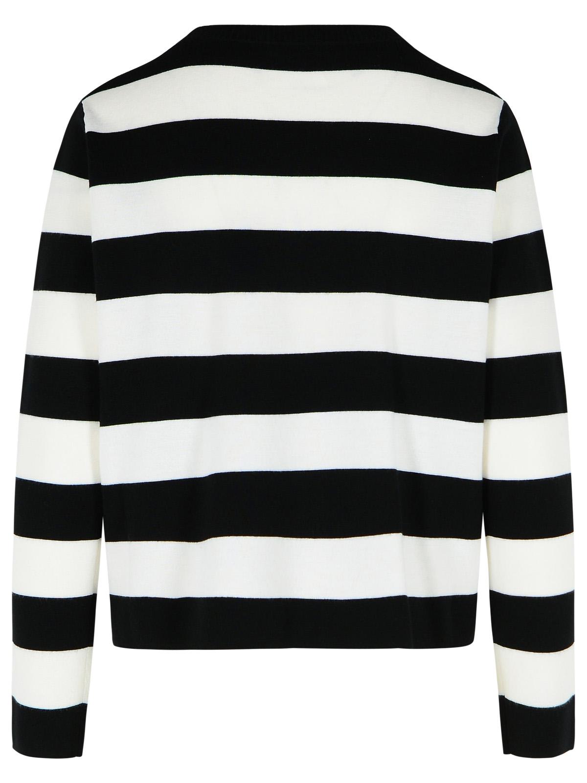 Max Mara Viterbo Two-tone Virgin Wool Sweater In Black