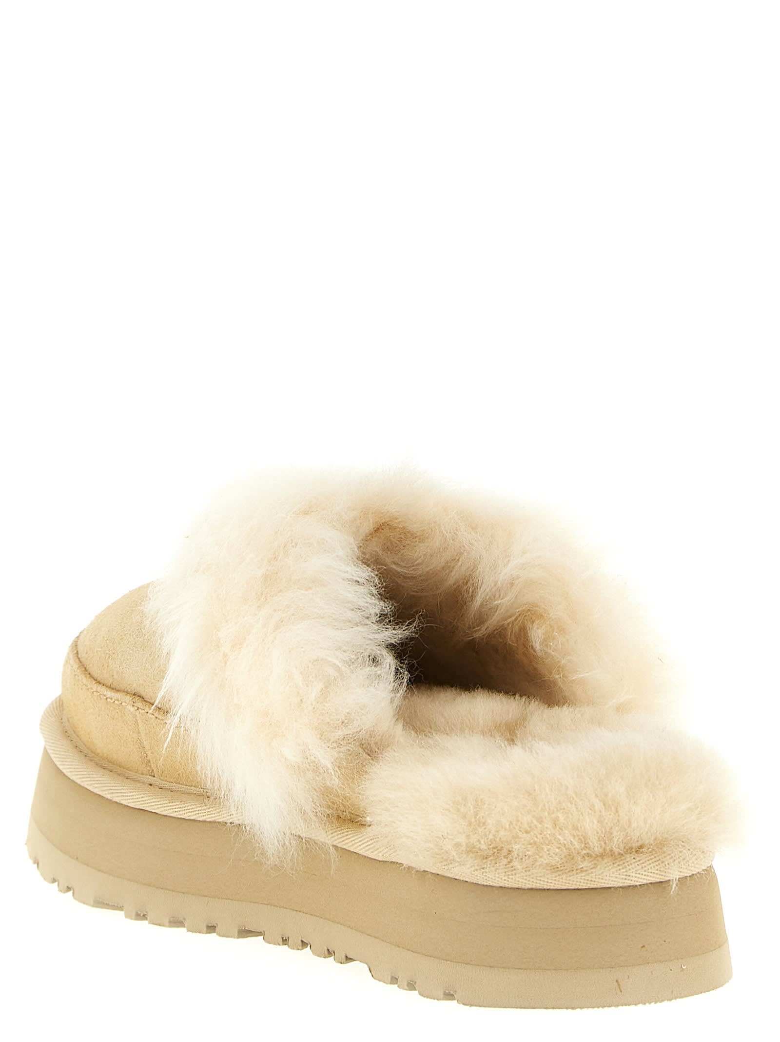 Ugg Disquette Chalet Flat Shoes Beige In Animal Print