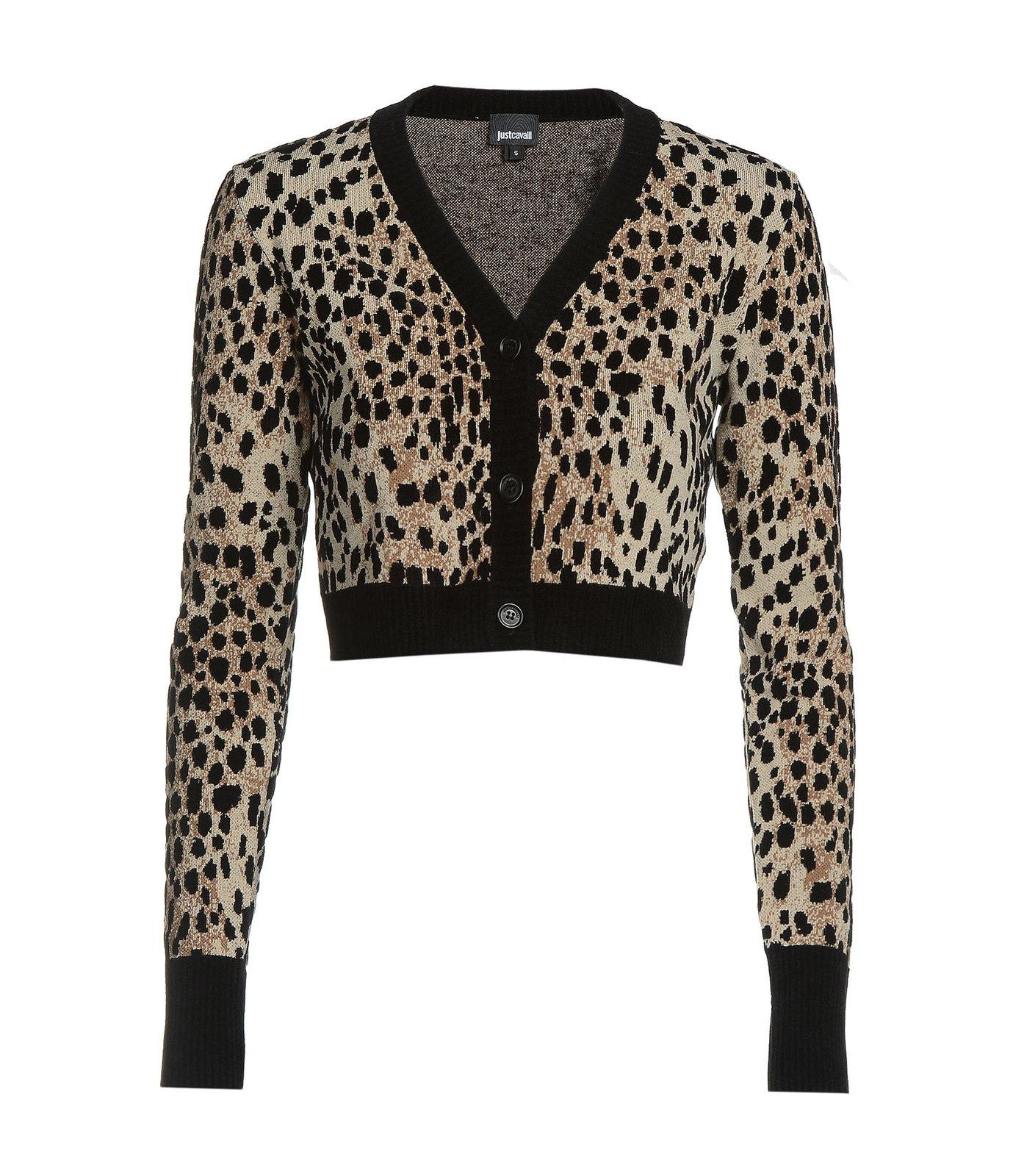 Just Cavalli Leopard Print Buttoned Cardigan