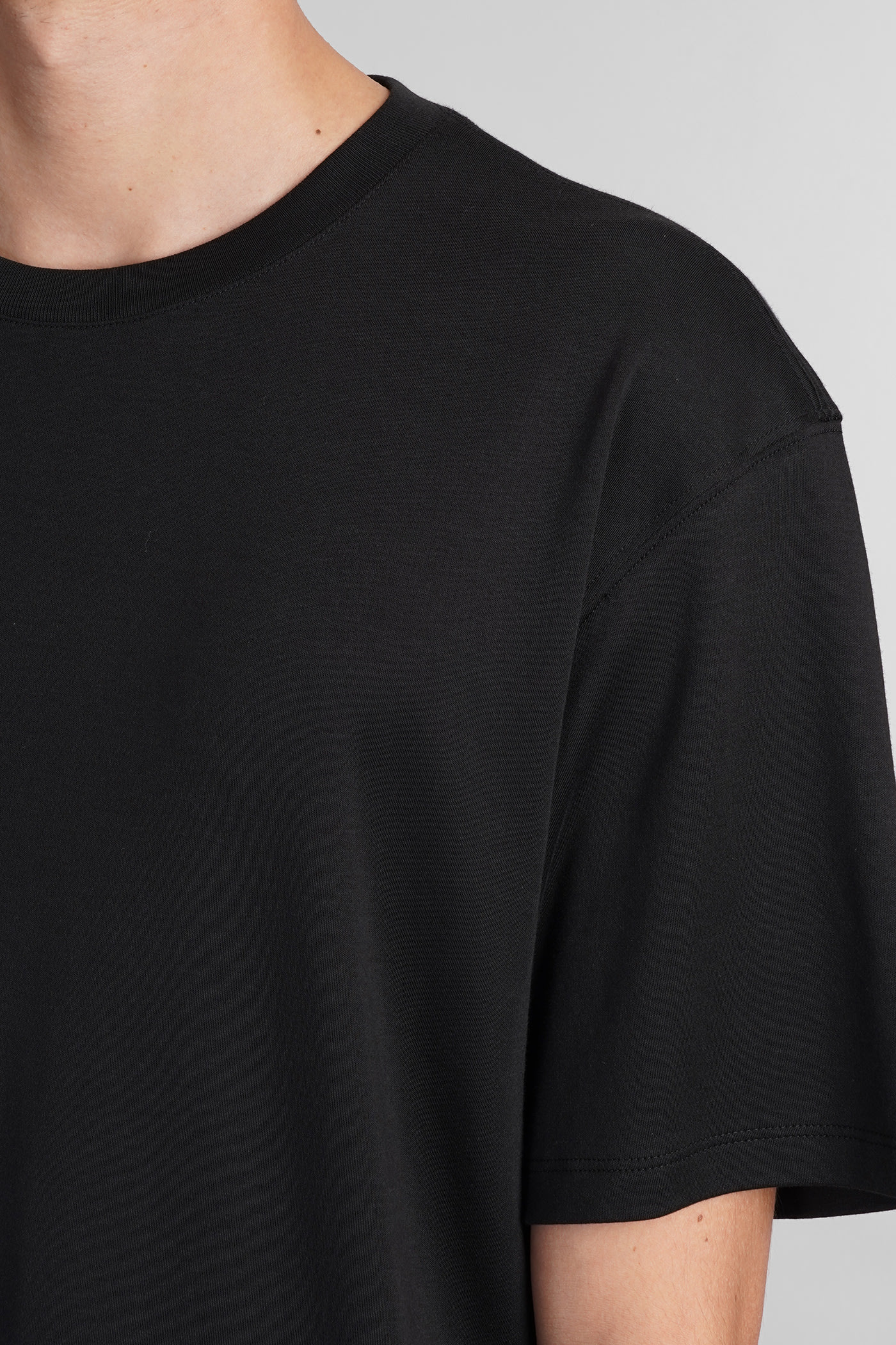 Theory Blue Crewneck T-shirt In Black